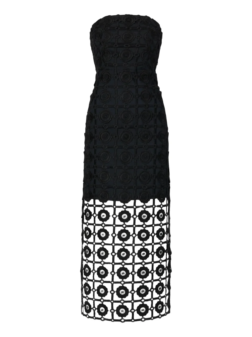 Women's Kait Strapless Tiled Lace Midi-Dress Women's Kait Strapless Tiled Lace Midi-Dress