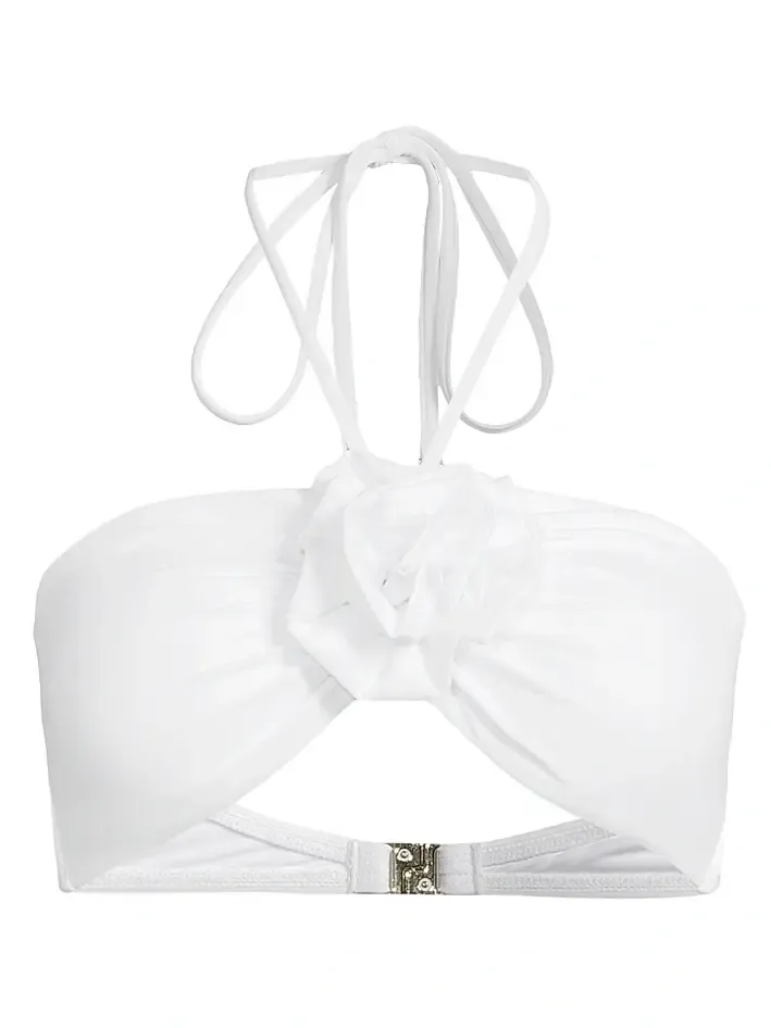 Women's Resort Rosette Halter Bikini Top