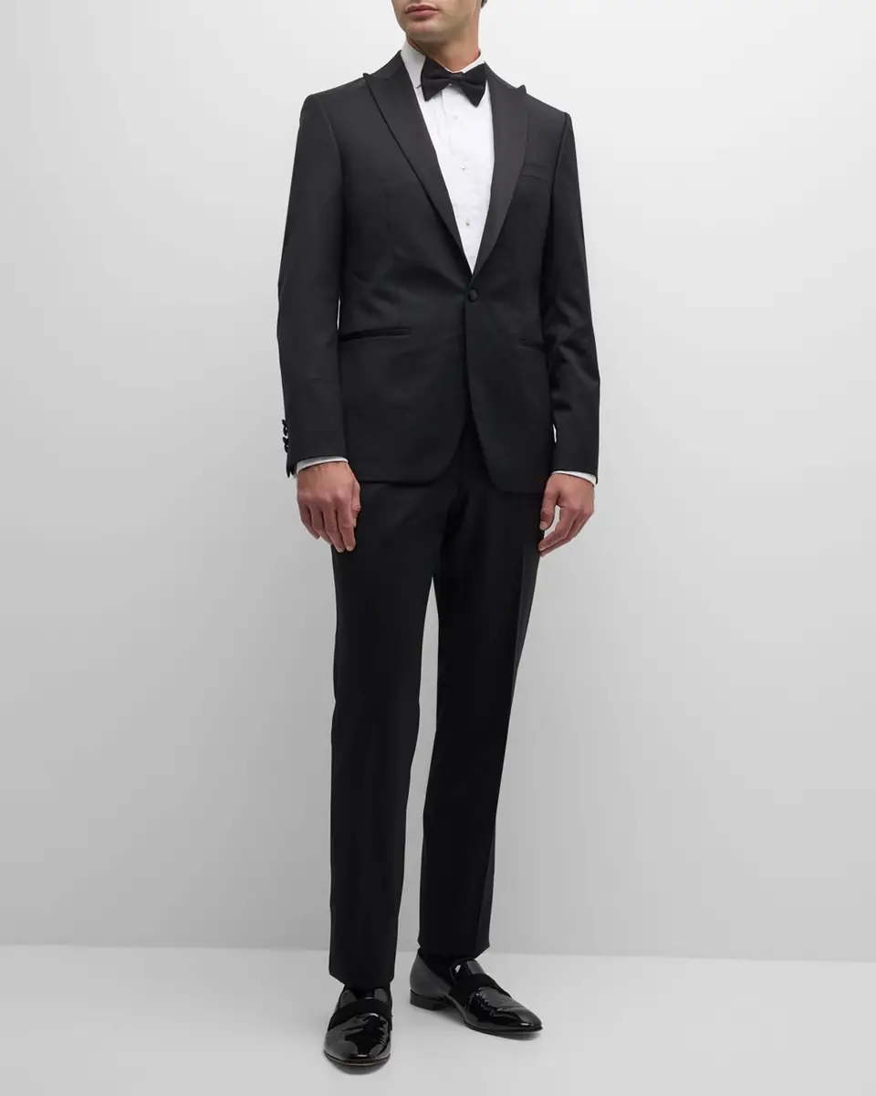 Paul Stuart Men's Wool Peak-Lapel Tuxedo | Thumbnail 2 Paul Stuart Men's Wool Peak-Lapel Tuxedo | Thumbnail 2