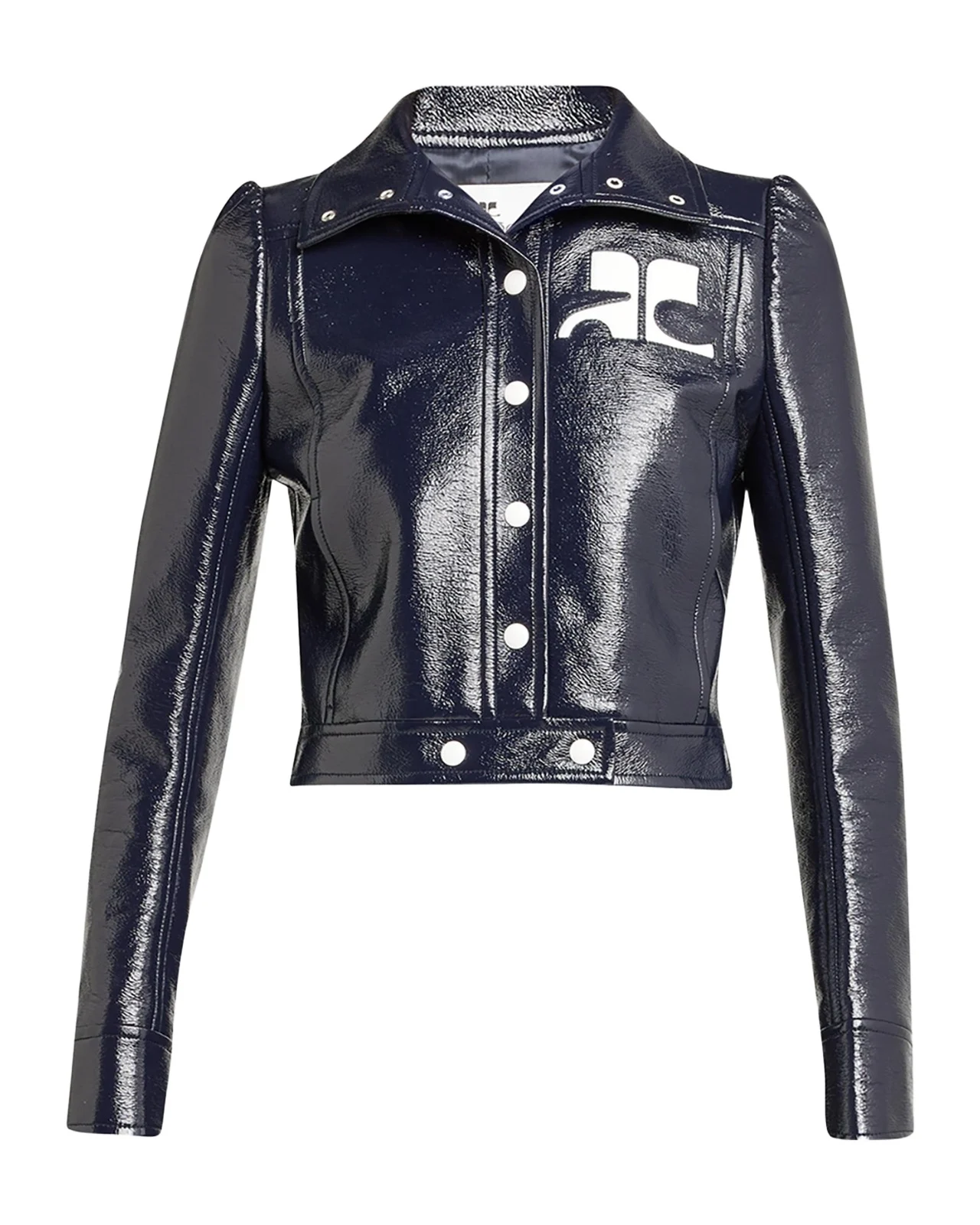 Textured Vinyl Crop Jacket