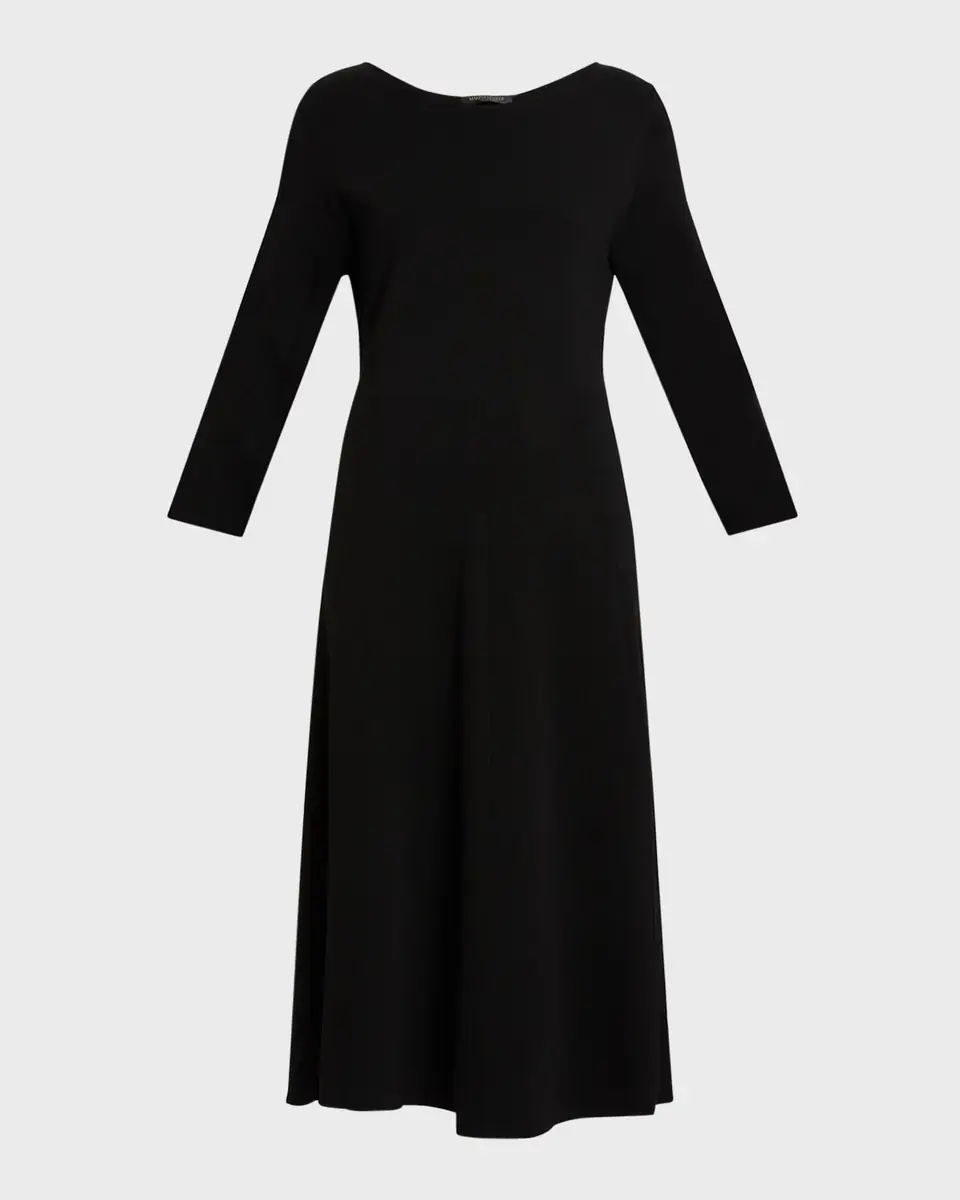 Marina Rinaldi Gabrielle Long-Sleeve A-Line Knit Midi Dress | Thumbnail 2 Marina Rinaldi Gabrielle Long-Sleeve A-Line Knit Midi Dress | Thumbnail 2