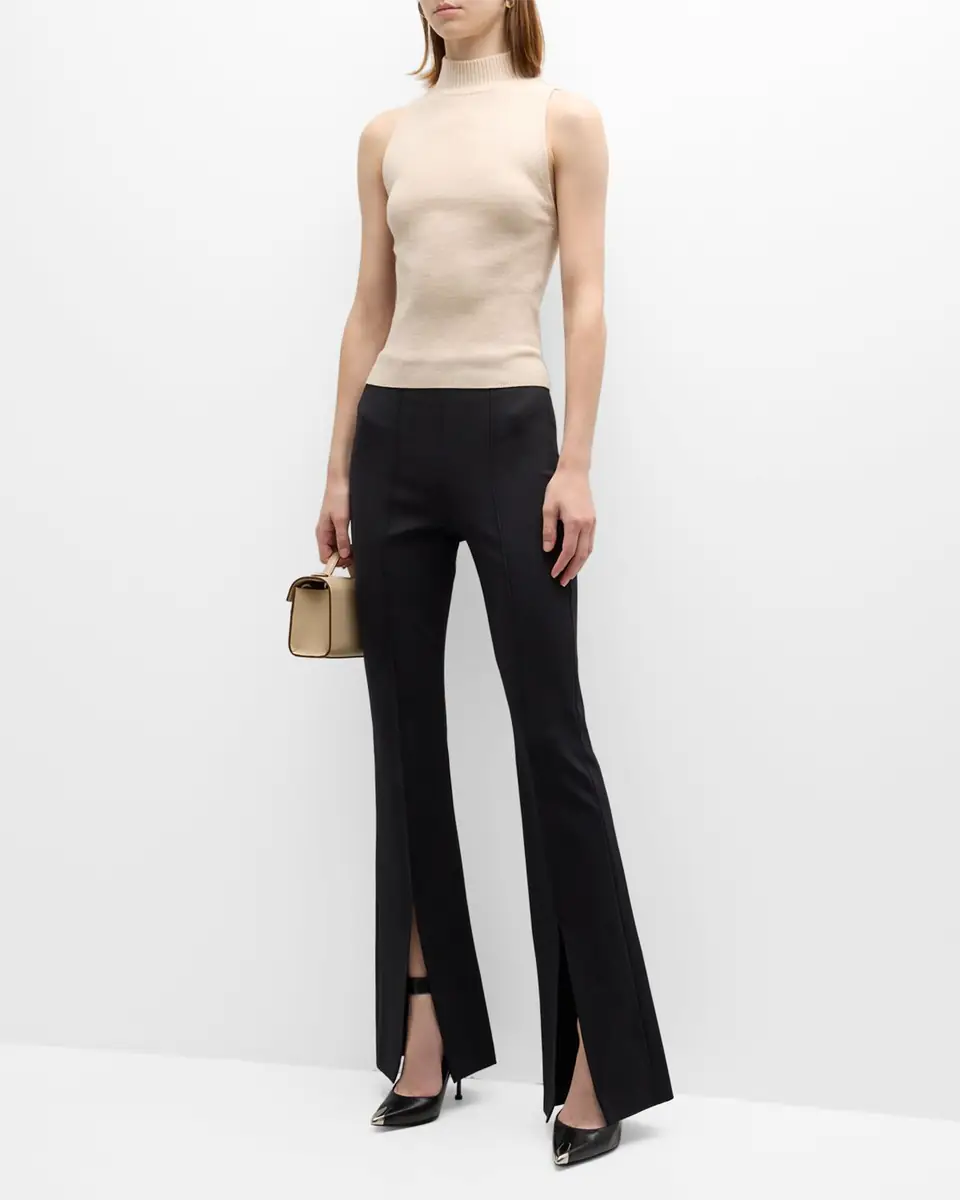 Alice + Olivia Emiko High-Waisted Slit-Cuff Pants | Thumbnail 2