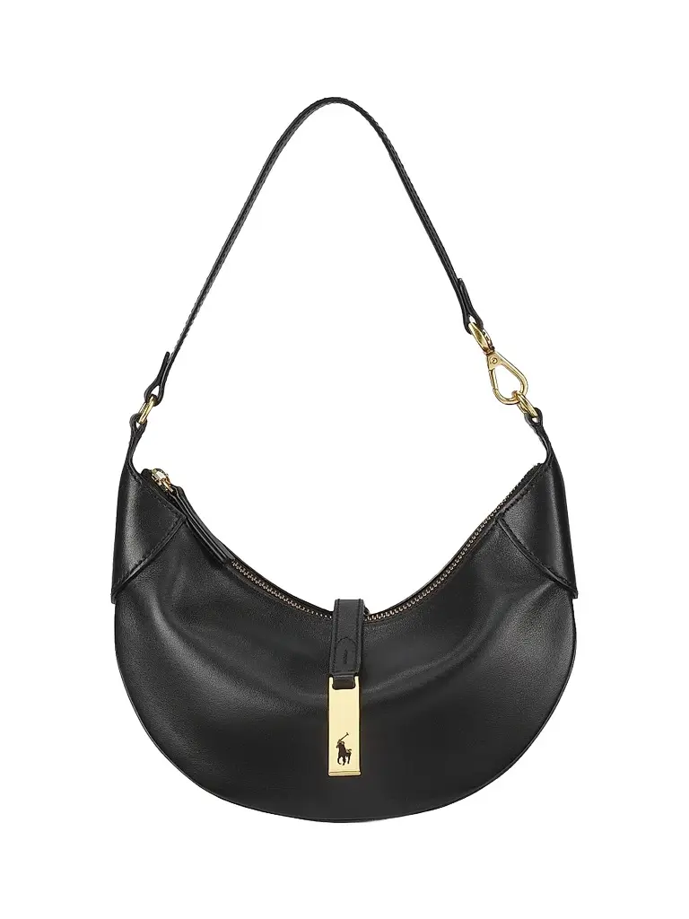 Polo Ralph Lauren Women's Mini Polo ID Leather Shoulder Bag - Black | Image 1 Polo Ralph Lauren Women's Mini Polo ID Leather Shoulder Bag - Black | Image 1