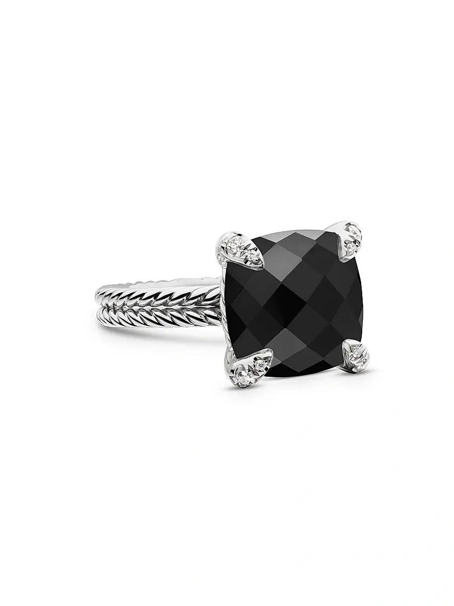 David Yurman Women's Chatelaine Ring in Sterling Silver - Black Onyx | Image 1 David Yurman Women's Chatelaine Ring in Sterling Silver - Black Onyx | Image 1
