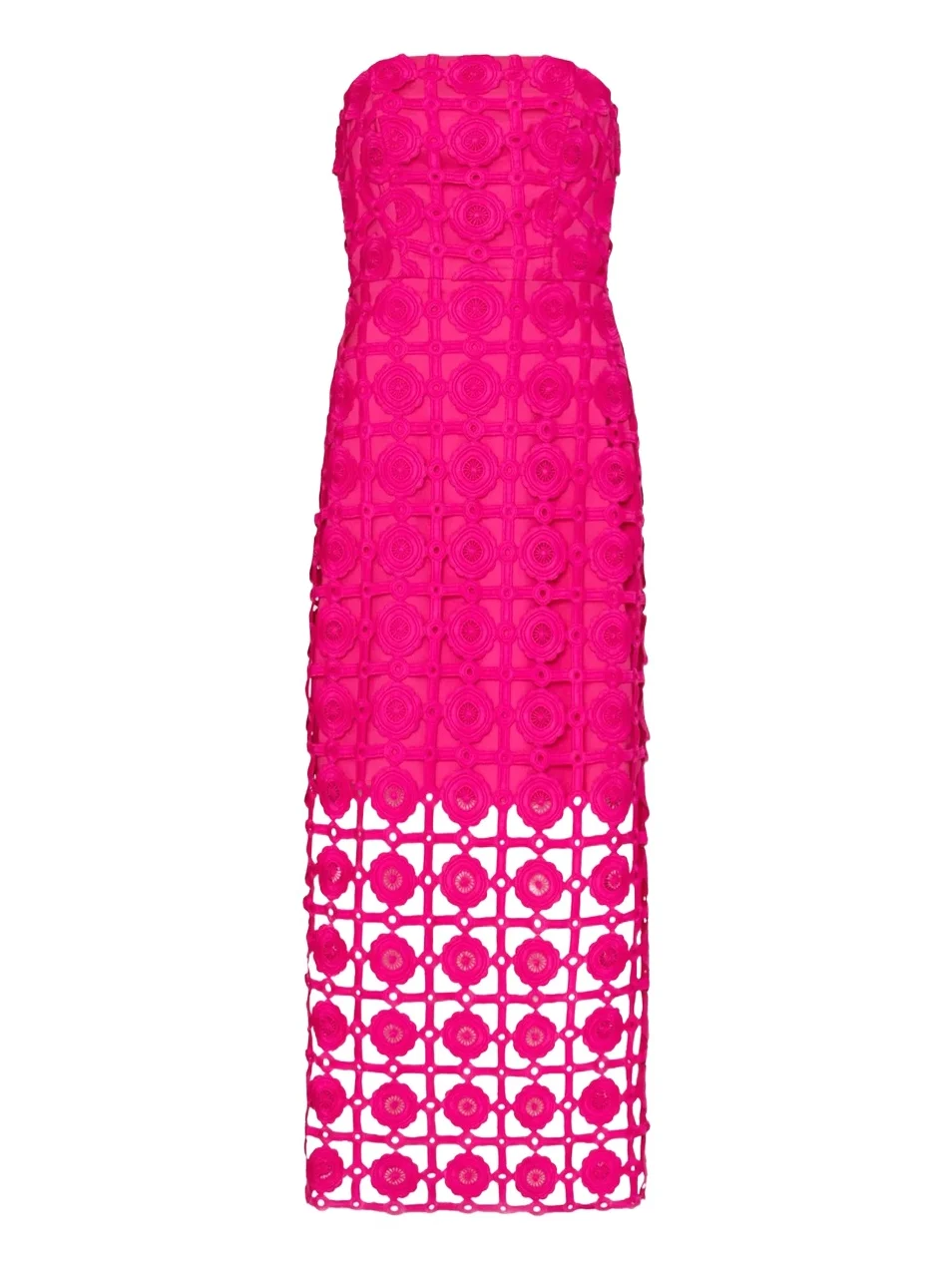 Women's Kait Strapless Tiled Lace Midi-Dress - Pink Women's Kait Strapless Tiled Lace Midi-Dress - Pink