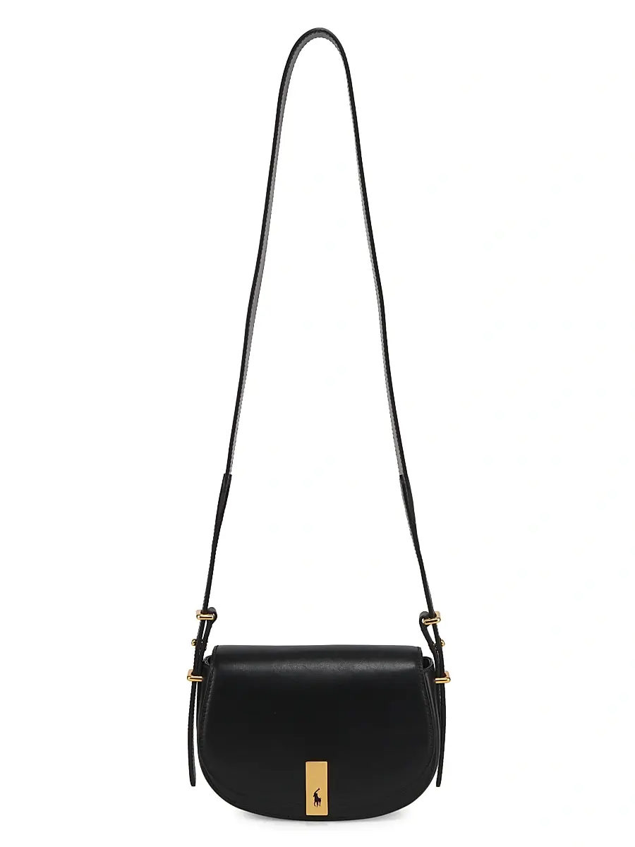 Polo Ralph Lauren Women's Mini ID Leather Saddle Bag - Black | Image 1 Polo Ralph Lauren Women's Mini ID Leather Saddle Bag - Black | Image 1