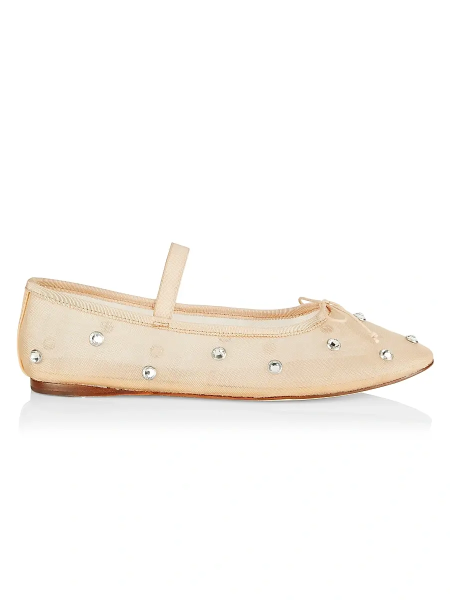 Loeffler Randall Women's Leonie Crystal Mesh Ballet Flats - Caramel | Image 1 Loeffler Randall Women's Leonie Crystal Mesh Ballet Flats - Caramel | Image 1