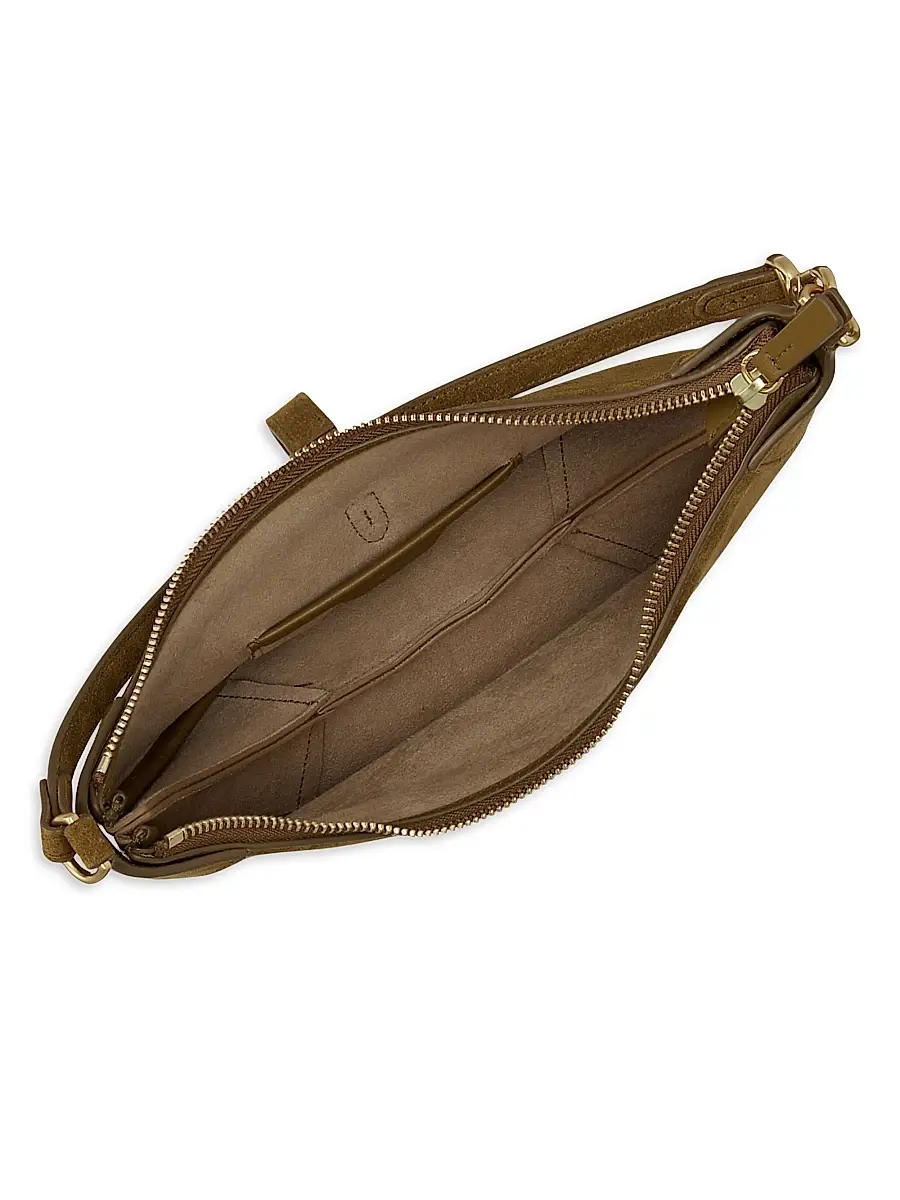 Polo Ralph Lauren Women's Polo ID Mini Suede Shoulder Bag | Thumbnail 2 Polo Ralph Lauren Women's Polo ID Mini Suede Shoulder Bag | Thumbnail 2