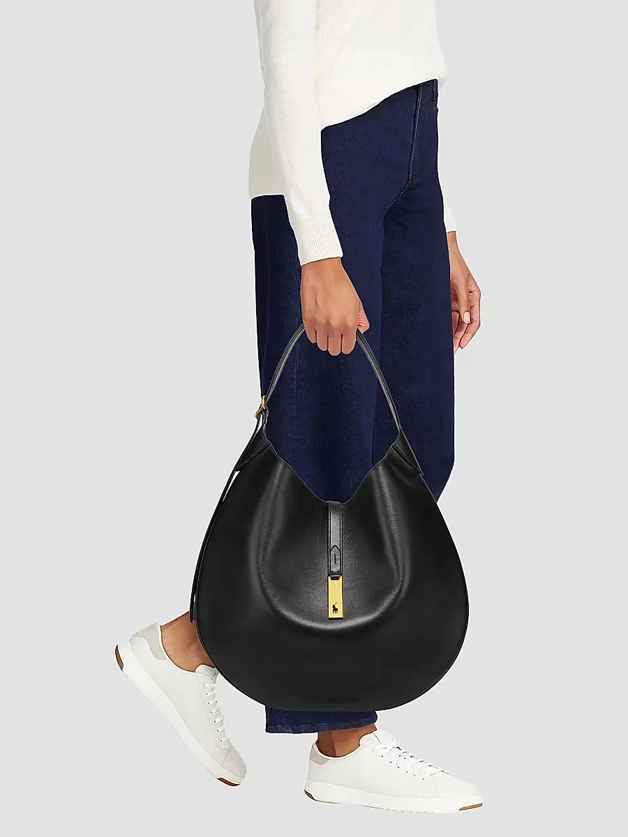 Polo Ralph Lauren Women's Polo ID Large Leather Shoulder Bag | Thumbnail 2 Polo Ralph Lauren Women's Polo ID Large Leather Shoulder Bag | Thumbnail 2