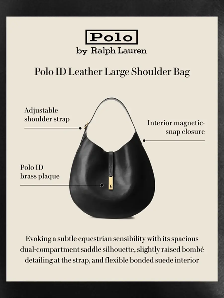 Polo Ralph Lauren Women's Polo ID Large Leather Shoulder Bag | Thumbnail 7 Polo Ralph Lauren Women's Polo ID Large Leather Shoulder Bag | Thumbnail 7
