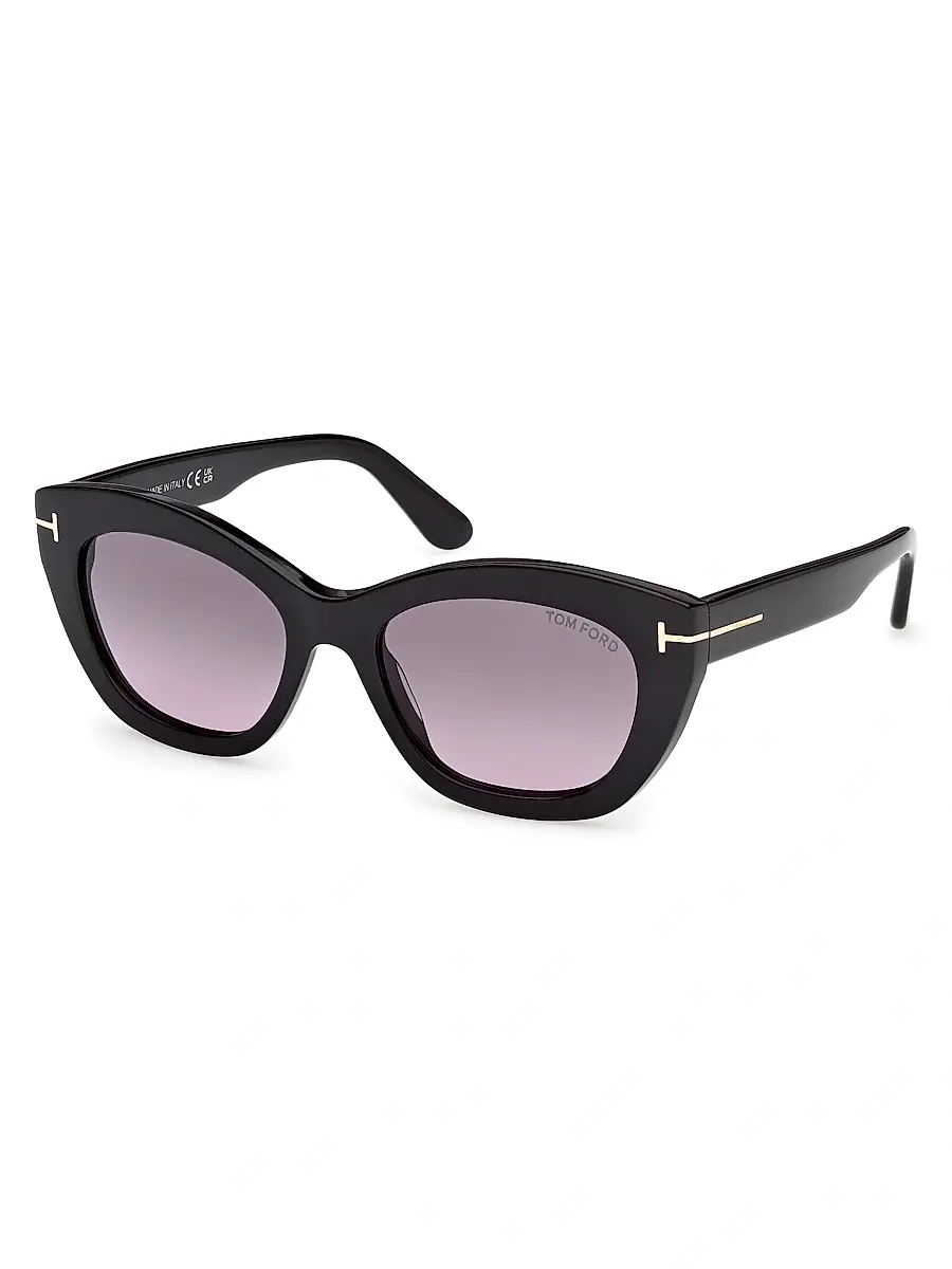 TOM FORD Women's Linda 53MM Butterfly Sunglasses - Shiny Black Purple | Image 1 TOM FORD Women's Linda 53MM Butterfly Sunglasses - Shiny Black Purple | Image 1
