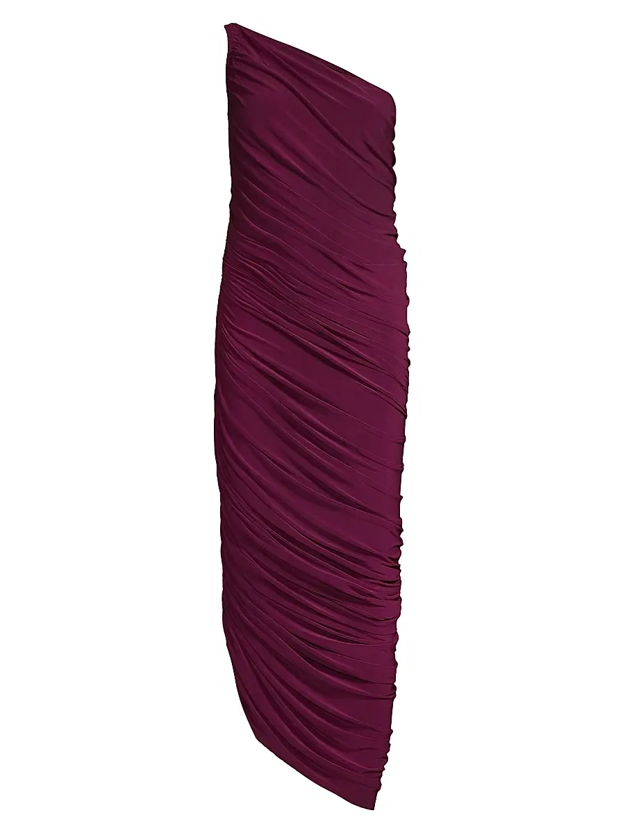 Norma Kamali Women's Diana Ruched One-Shoulder Gown - Plum | Image 1 Norma Kamali Women's Diana Ruched One-Shoulder Gown - Plum | Image 1