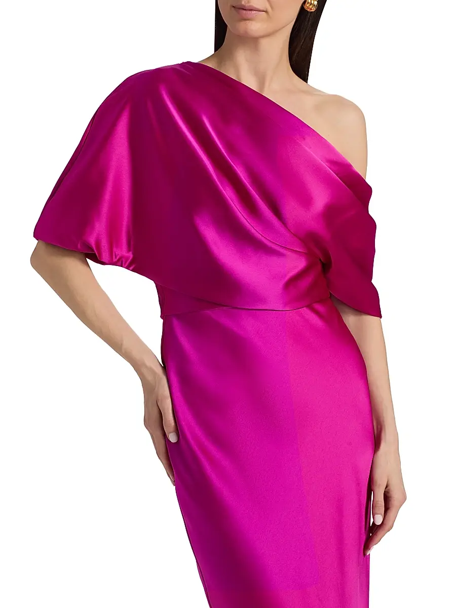 Amsale Women's Satin One-Shoulder Gown | Thumbnail 6 Amsale Women's Satin One-Shoulder Gown | Thumbnail 6