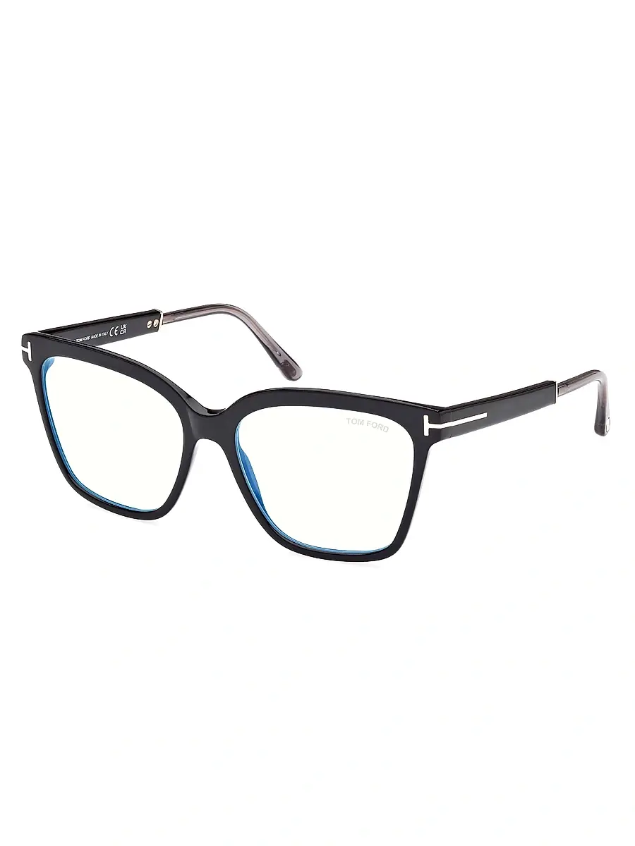 Tom Ford Women's 56MM Square Blue Block Glasses | Thumbnail 2