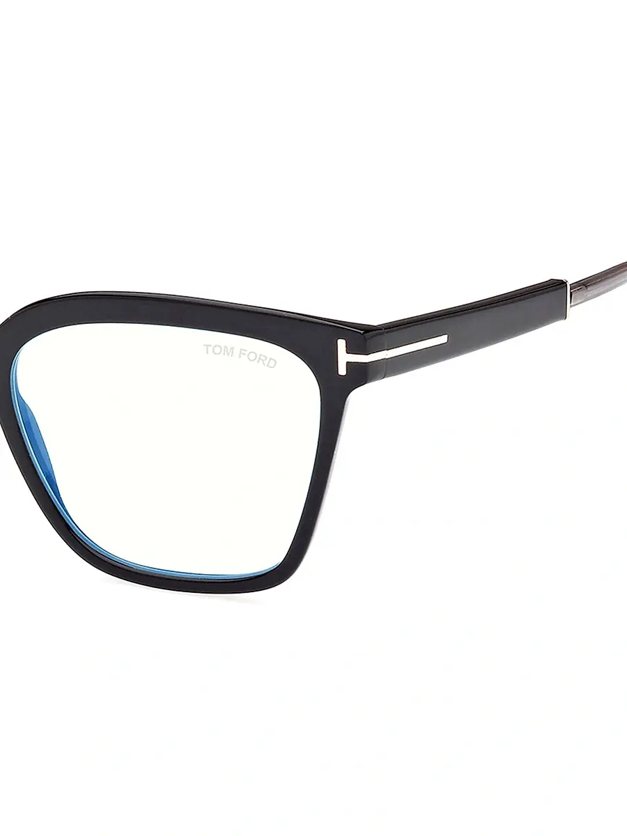 Tom Ford Women's 56MM Square Blue Block Glasses | Thumbnail 3