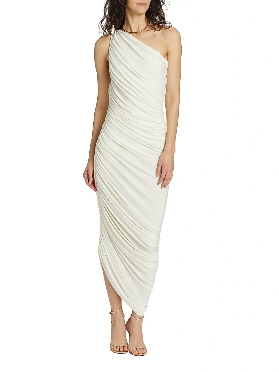 Norma Kamali Women's Diana Ruched One-Shoulder Gown | Thumbnail 3 Norma Kamali Women's Diana Ruched One-Shoulder Gown | Thumbnail 3