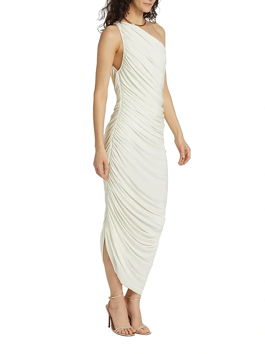 Norma Kamali Women's Diana Ruched One-Shoulder Gown | Thumbnail 4 Norma Kamali Women's Diana Ruched One-Shoulder Gown | Thumbnail 4