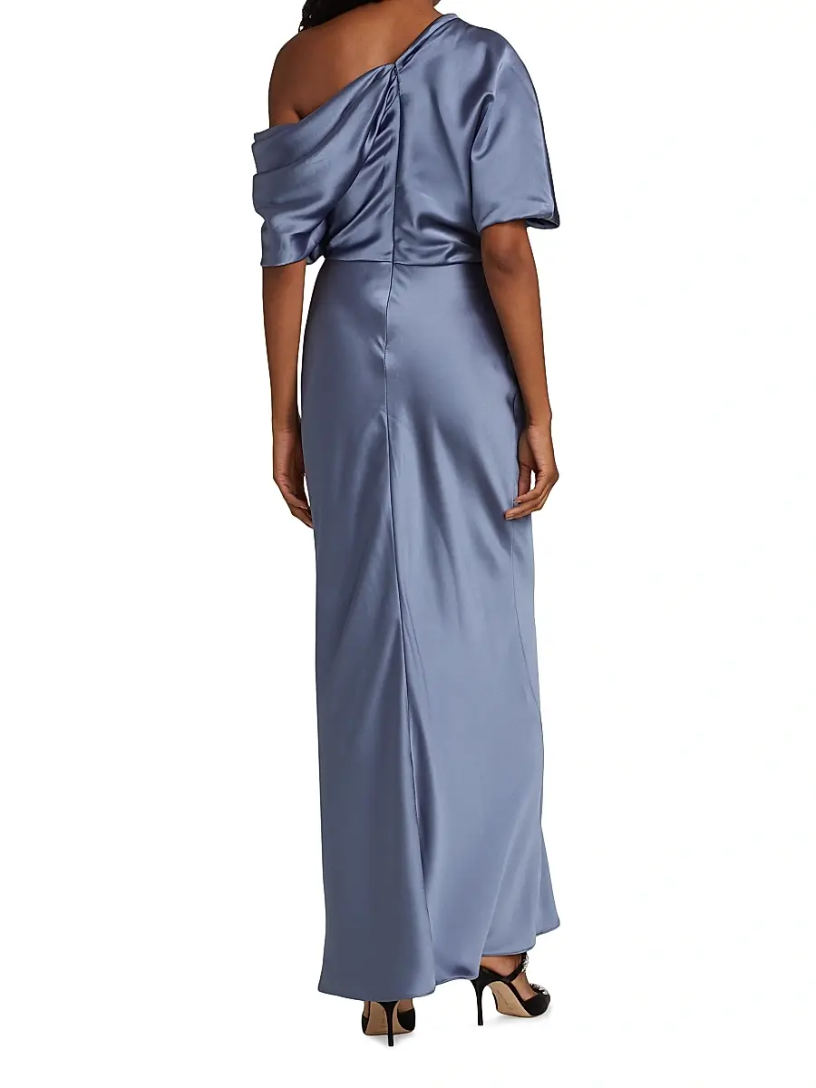 Amsale Women's Satin One-Shoulder Gown | Thumbnail 5 Amsale Women's Satin One-Shoulder Gown | Thumbnail 5