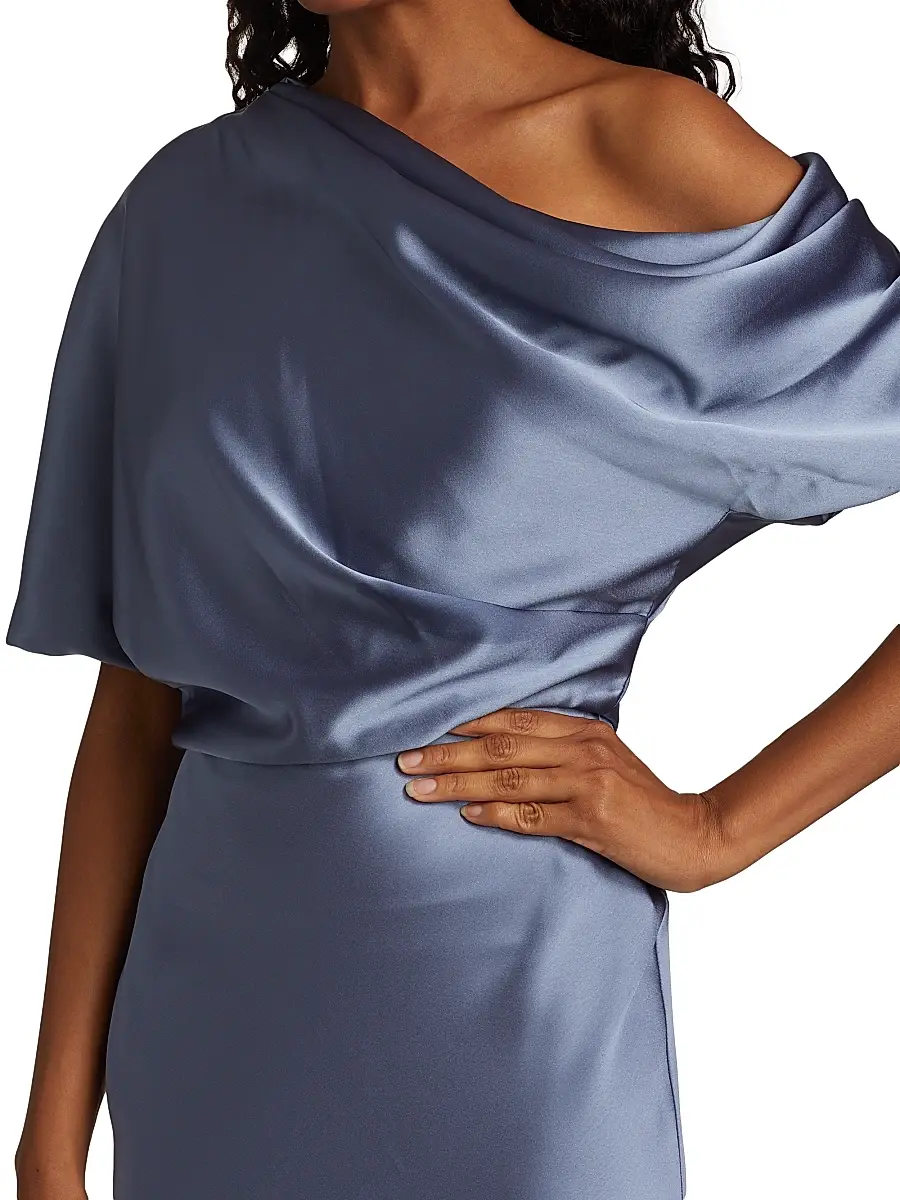 Amsale Women's Satin One-Shoulder Gown | Thumbnail 6 Amsale Women's Satin One-Shoulder Gown | Thumbnail 6