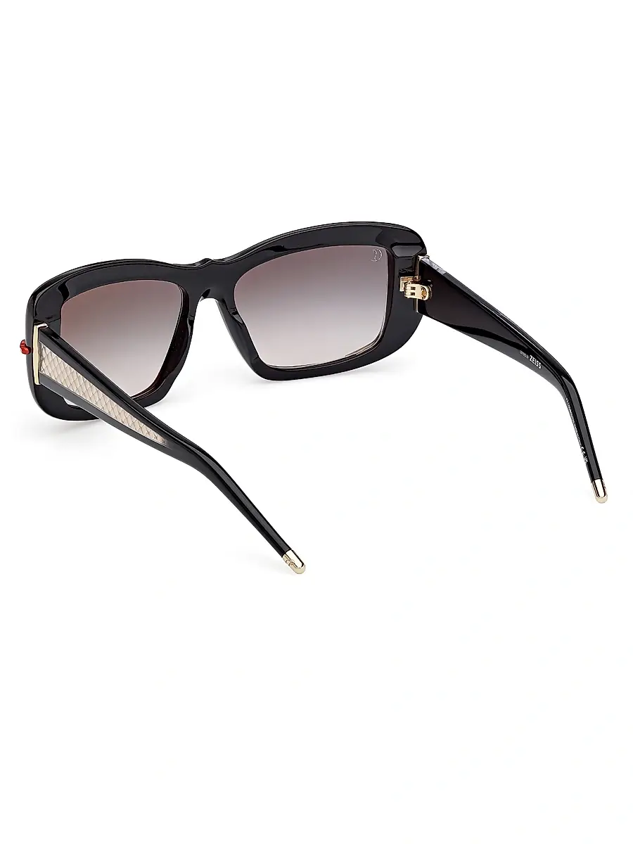 Christian Louboutin Women's 56MM Square Sunglasses - Black Gold Black | Thumbnail 5