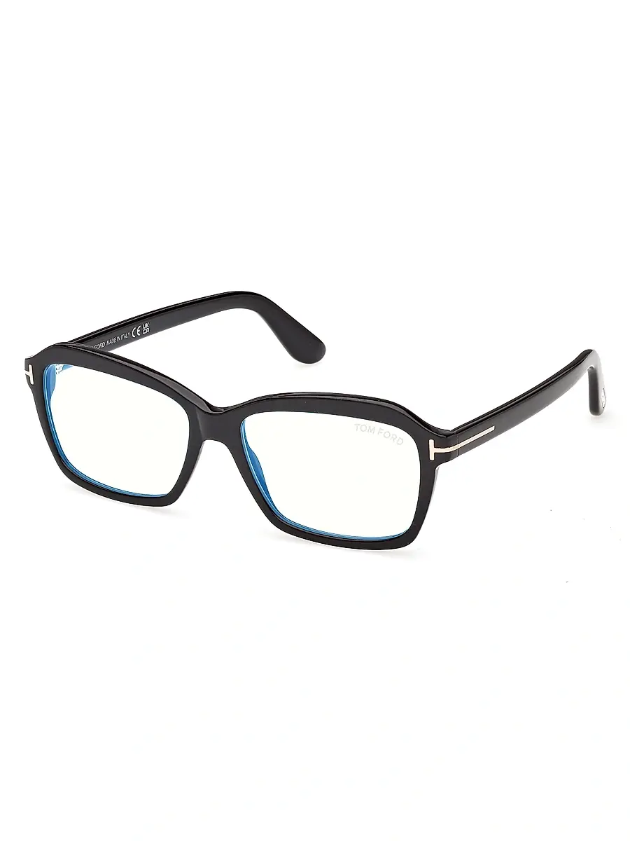 Women's 54MM Blue Block Rectangular Sunglasses