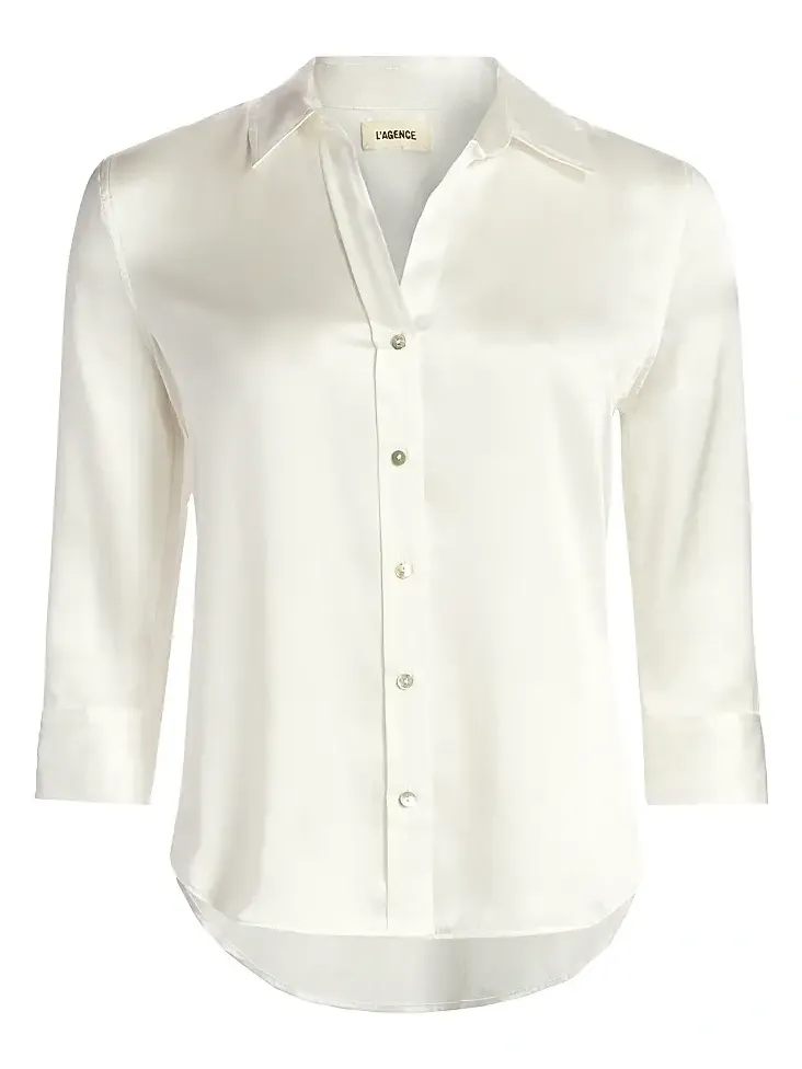 Women's Dani Three-Quarter Sleeve Silk Shirt Women's Dani Three-Quarter Sleeve Silk Shirt