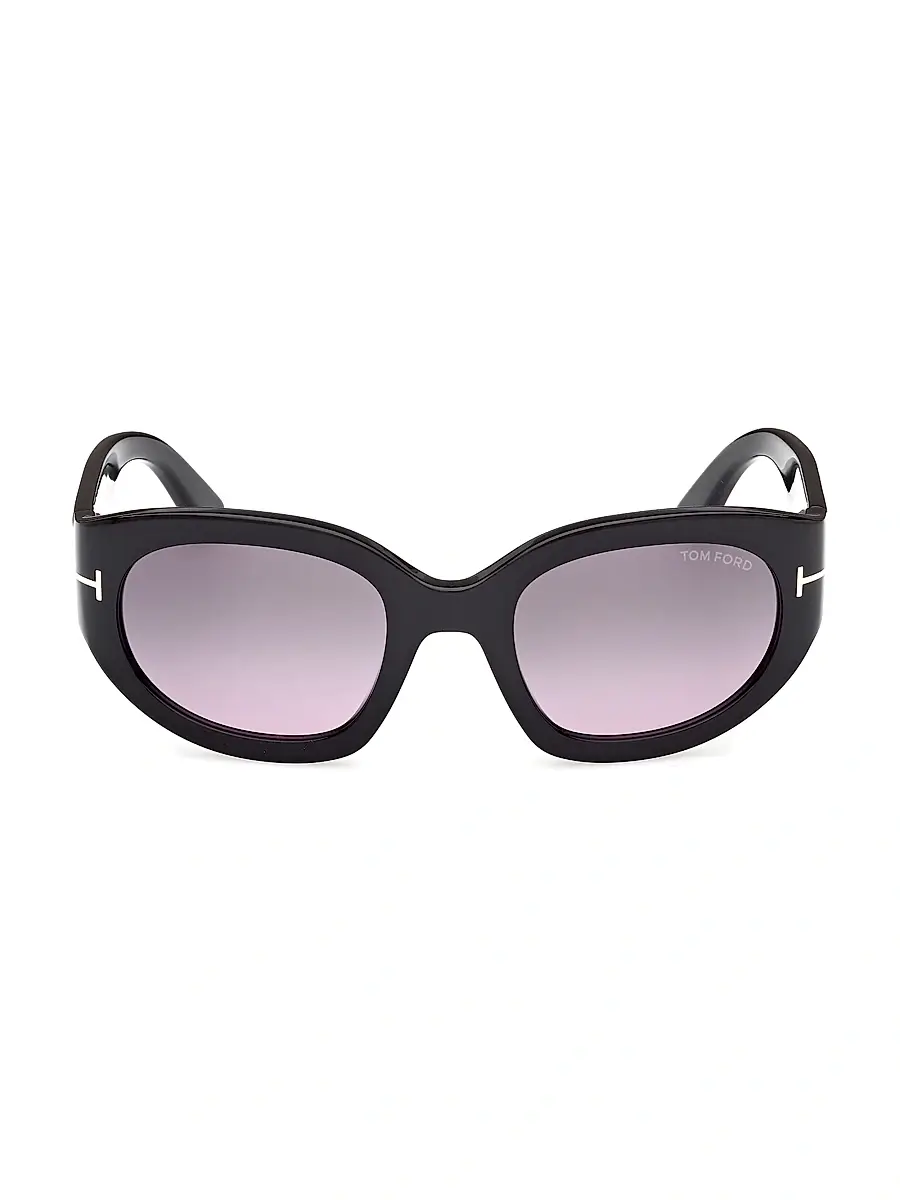 TOM FORD Women's Arizona 53MM Rectangular Sunglasses - Black Purple | Image 1 TOM FORD Women's Arizona 53MM Rectangular Sunglasses - Black Purple | Image 1