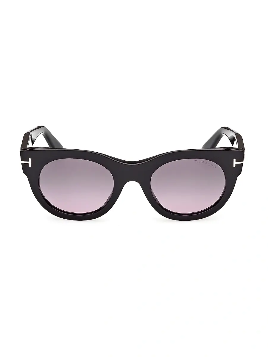 TOM FORD Women's Marine 50MM Round Sunglasses - Black Purple | Image 1 TOM FORD Women's Marine 50MM Round Sunglasses - Black Purple | Image 1