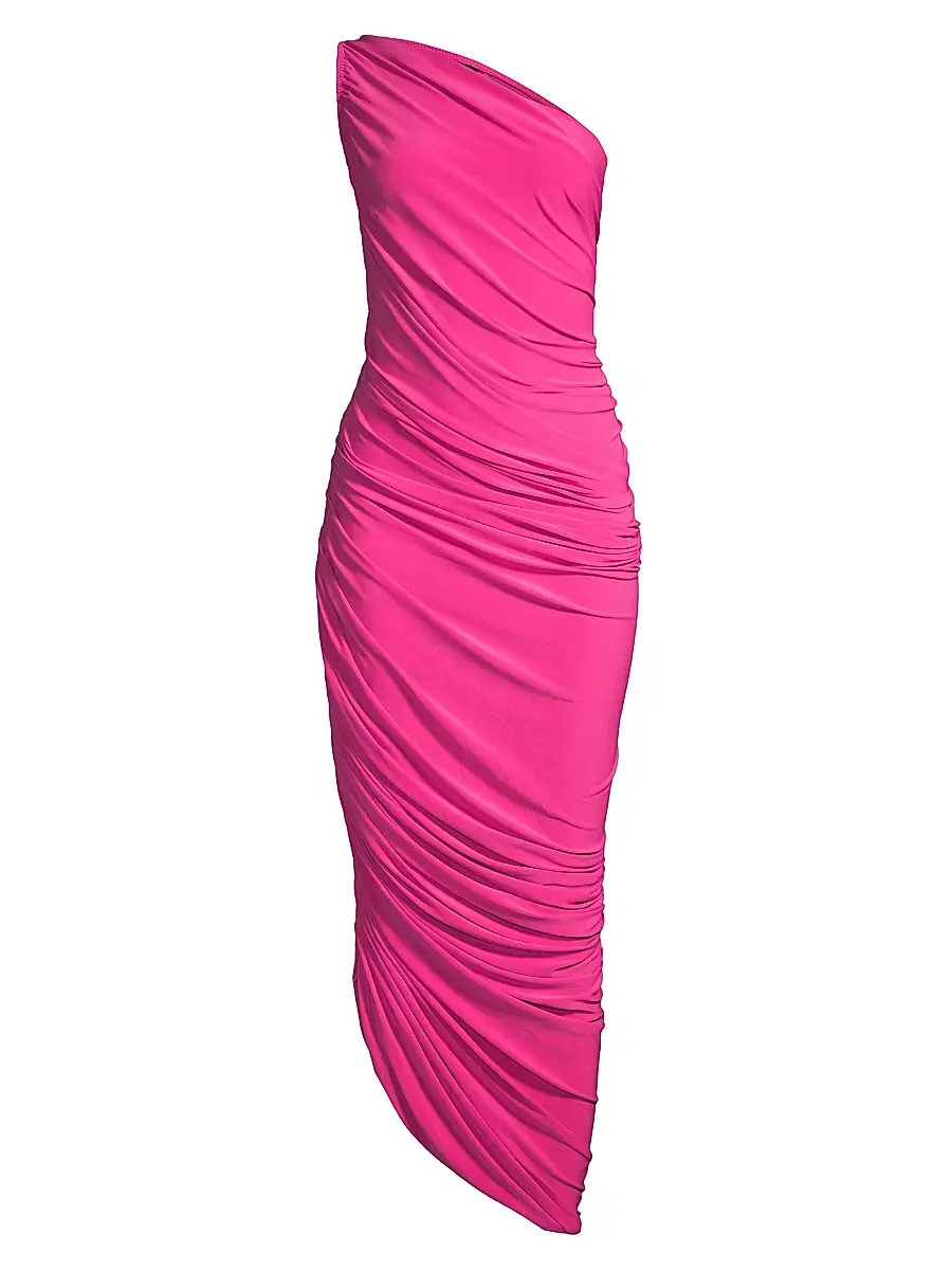 Norma Kamali Women's Diana Ruched One-Shoulder Gown - Rose | Image 1 Norma Kamali Women's Diana Ruched One-Shoulder Gown - Rose | Image 1