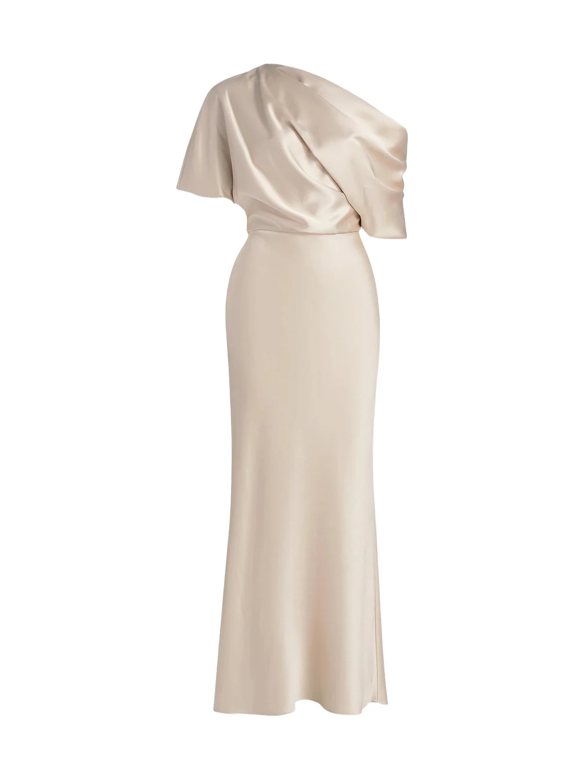 Women's Satin One-Shoulder Gown