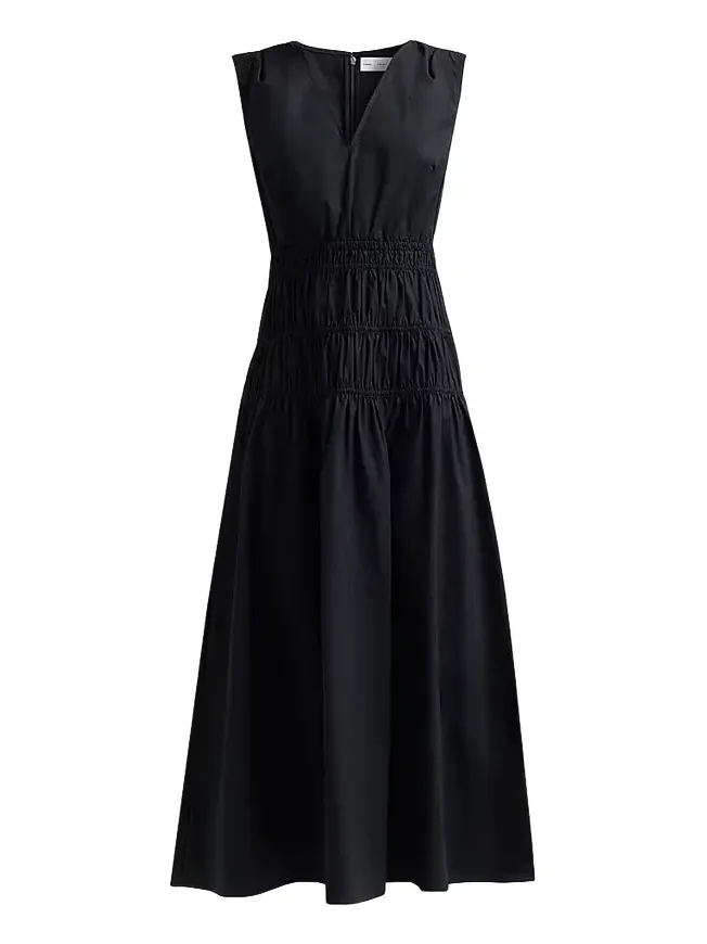Women's Loren Smocked Poplin Midi-Dress Women's Loren Smocked Poplin Midi-Dress