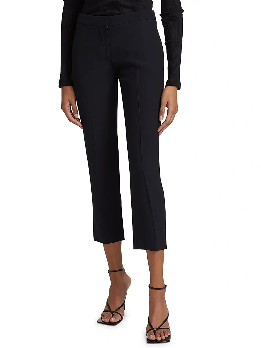 Alexander McQueen Women's Leaf Crepe Cigarette Trousers | Thumbnail 2