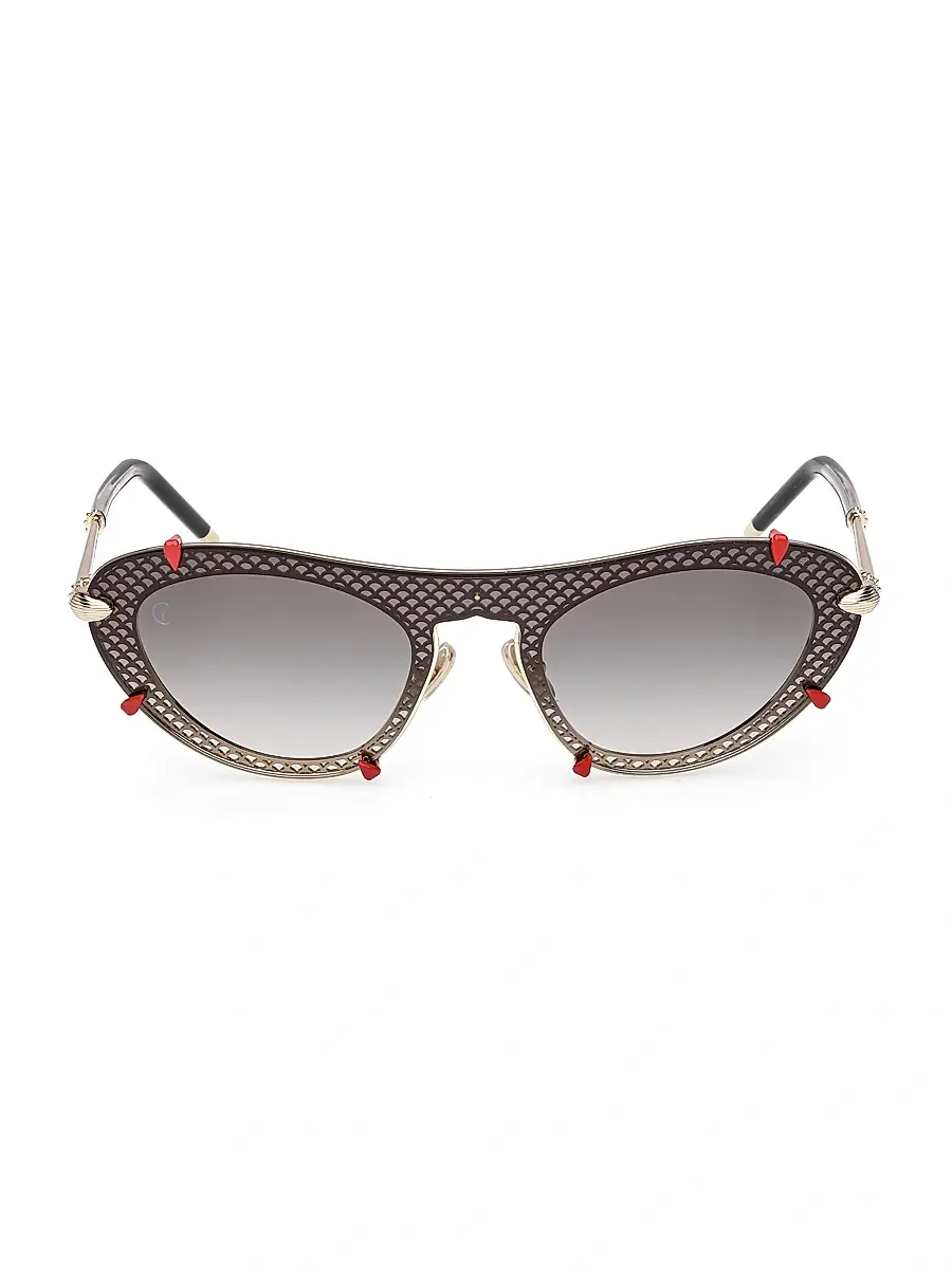 Christian Louboutin Women's Cat-Eye Sunglasses - Black Gold Black | Thumbnail 2 Christian Louboutin Women's Cat-Eye Sunglasses - Black Gold Black | Thumbnail 2