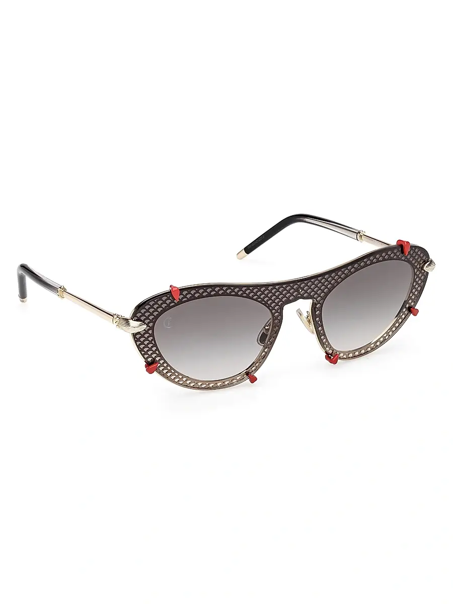 Christian Louboutin Women's Cat-Eye Sunglasses - Black Gold Black | Thumbnail 8 Christian Louboutin Women's Cat-Eye Sunglasses - Black Gold Black | Thumbnail 8