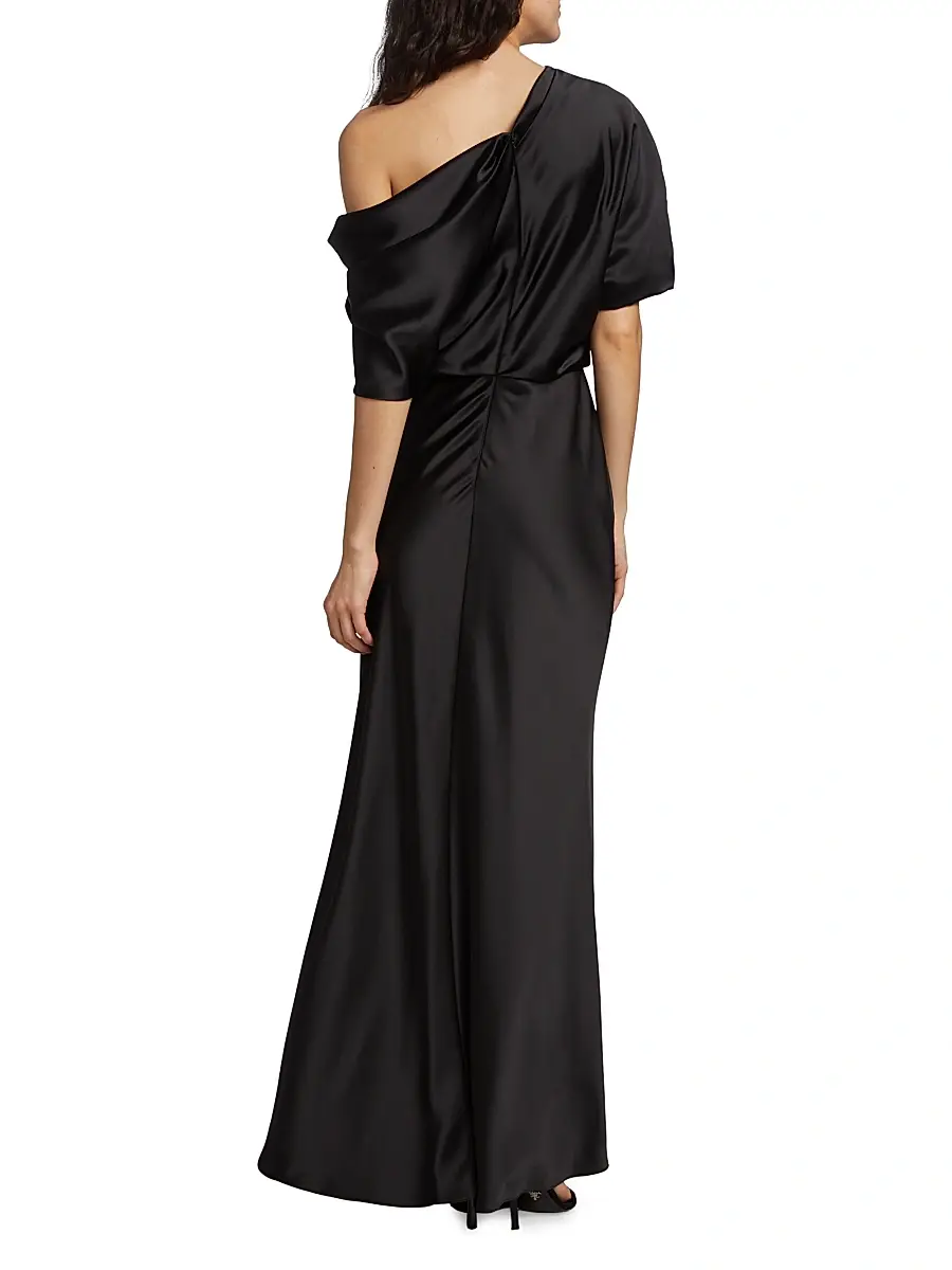 Amsale Women's Satin One-Shoulder Gown | Thumbnail 5 Amsale Women's Satin One-Shoulder Gown | Thumbnail 5
