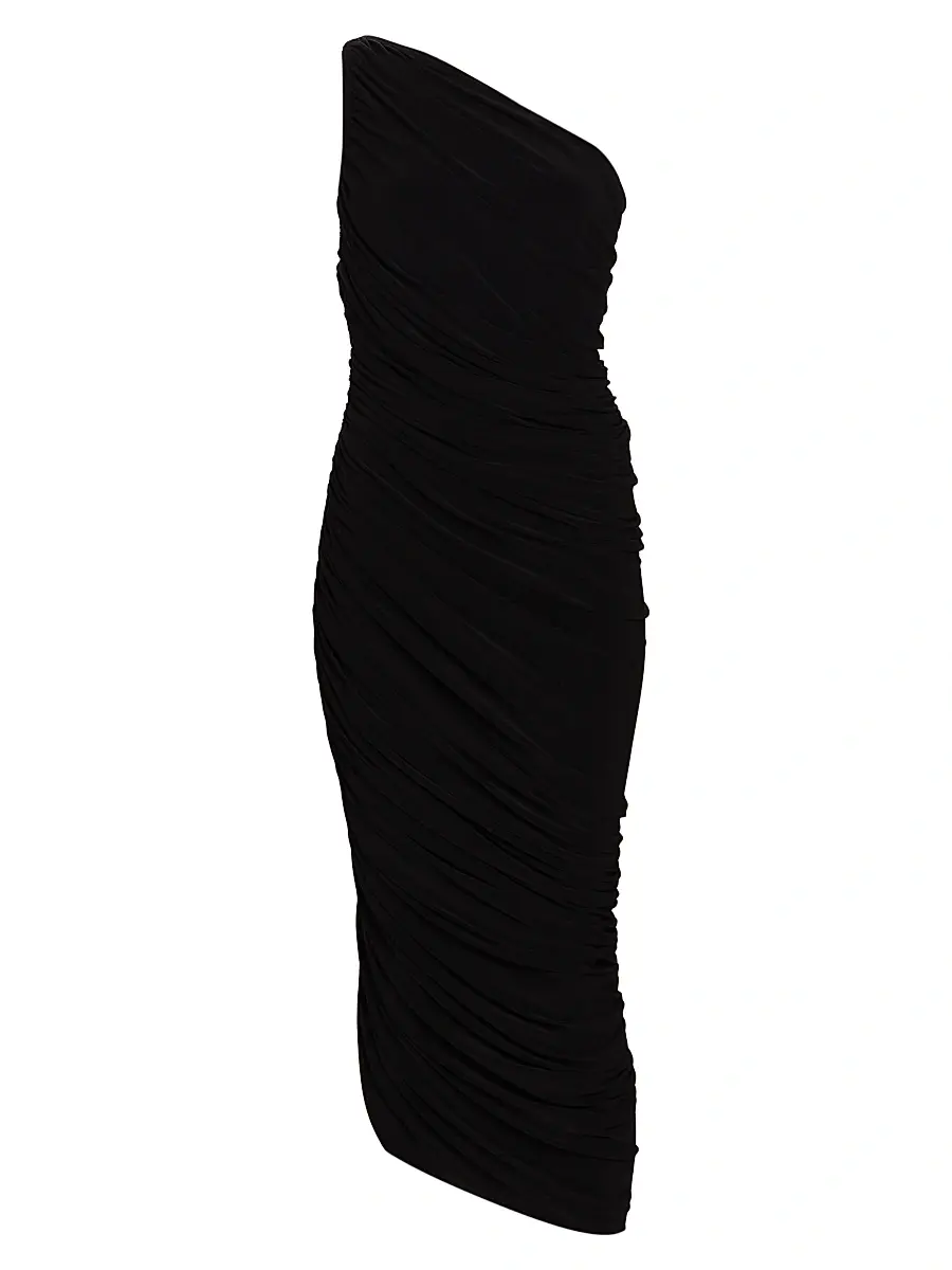 Norma Kamali Women's Diana Ruched One-Shoulder Gown - Black | Image 1 Norma Kamali Women's Diana Ruched One-Shoulder Gown - Black | Image 1