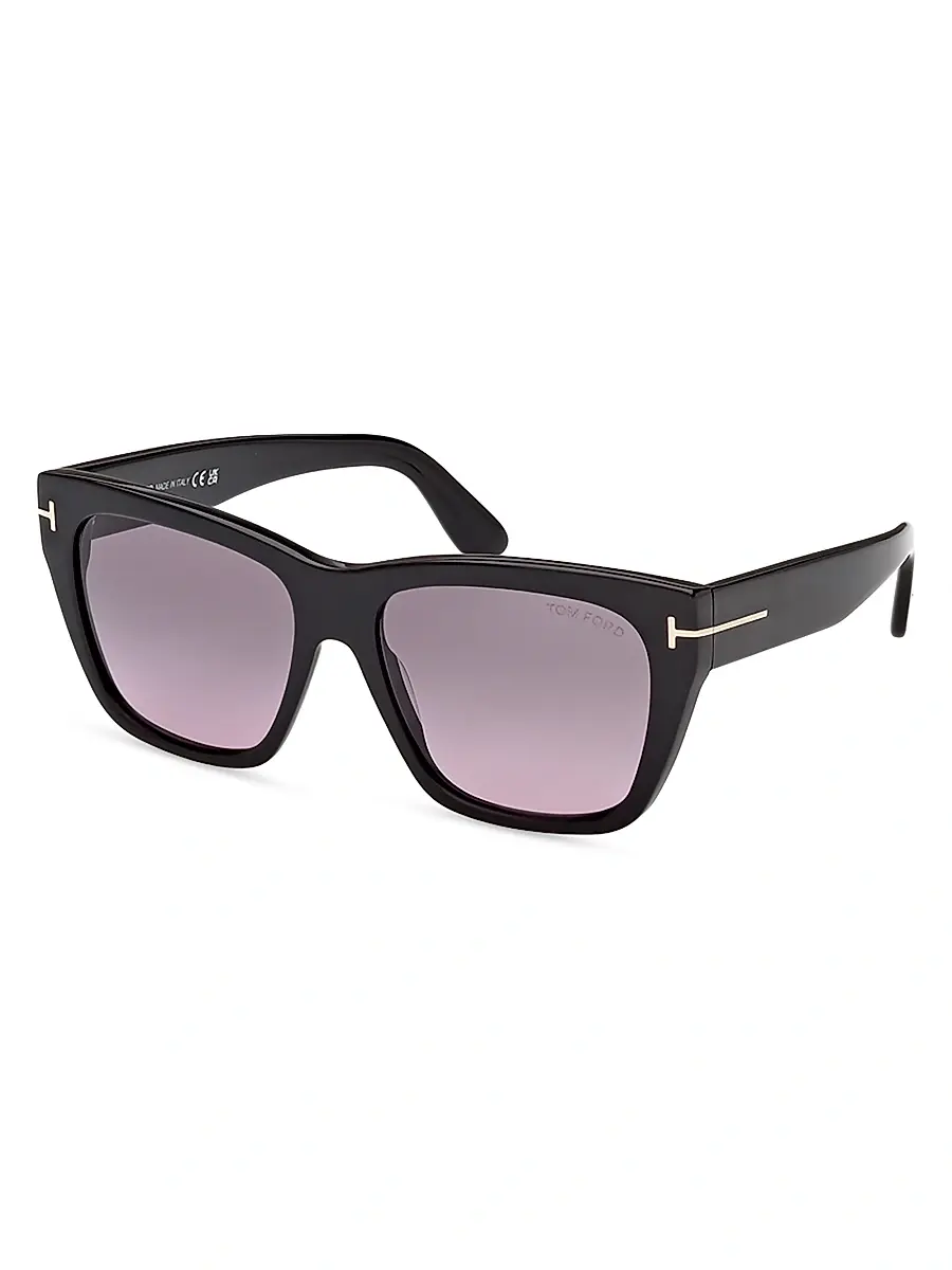 TOM FORD Women's Flynn 55MM Square Sunglasses - Black Purple | Image 1 TOM FORD Women's Flynn 55MM Square Sunglasses - Black Purple | Image 1