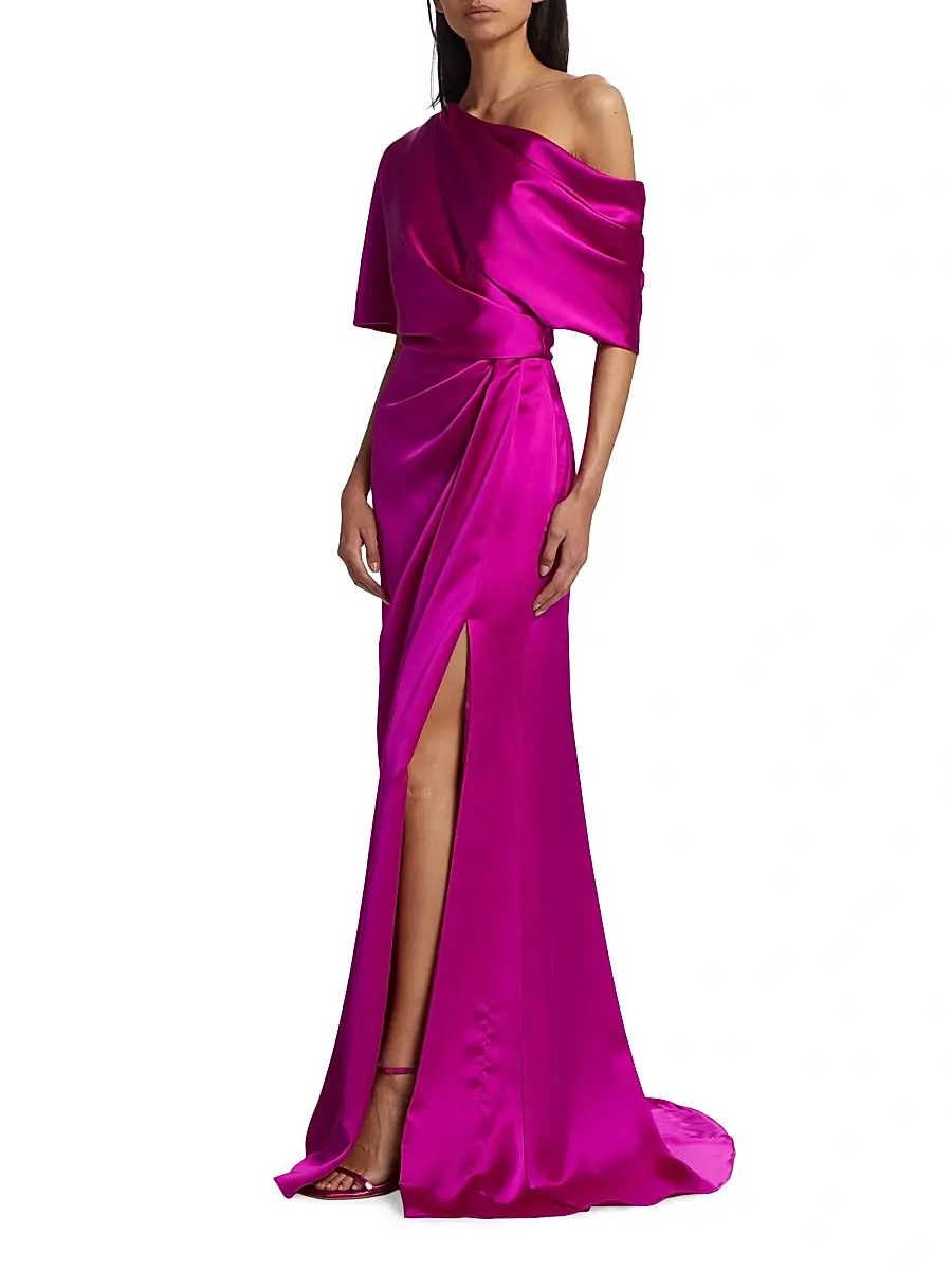 Amsale Women's Draped Off-The-Shoulder Gown | Thumbnail 4 Amsale Women's Draped Off-The-Shoulder Gown | Thumbnail 4