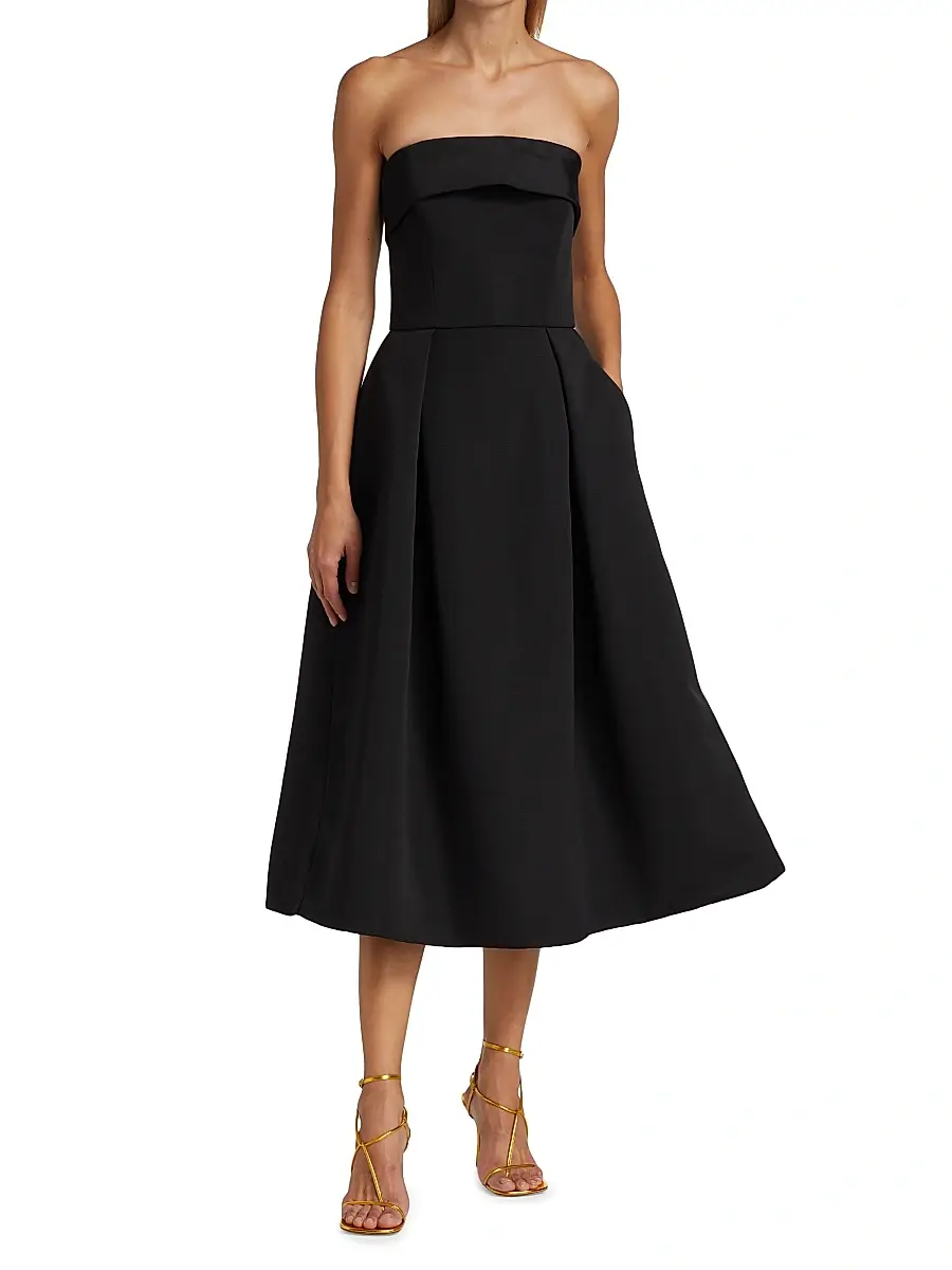Amsale Women's Faille Strapless Dress | Thumbnail 3