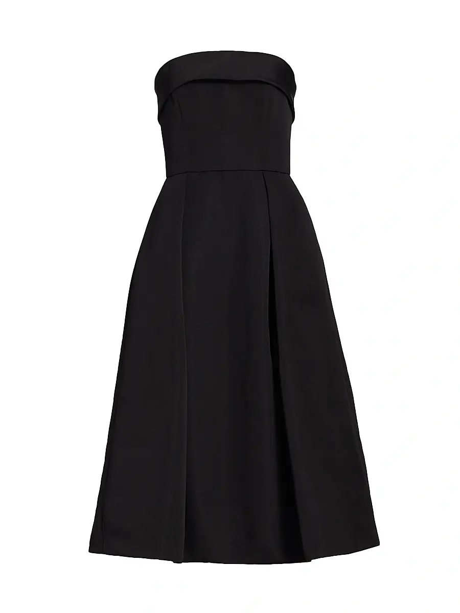 Amsale Women's Faille Strapless Dress - Black | Image 1 Amsale Women's Faille Strapless Dress - Black | Image 1