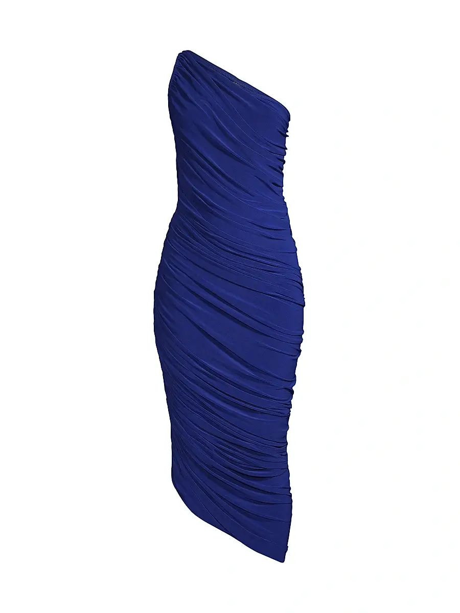 Norma Kamali Women's Diana Ruched One-Shoulder Gown - Dark Blue | Image 1 Norma Kamali Women's Diana Ruched One-Shoulder Gown - Dark Blue | Image 1