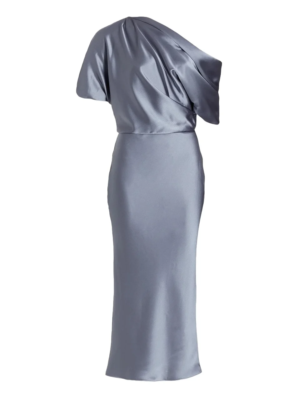 Women's Draped Satin Pencil Midi-Dress Women's Draped Satin Pencil Midi-Dress