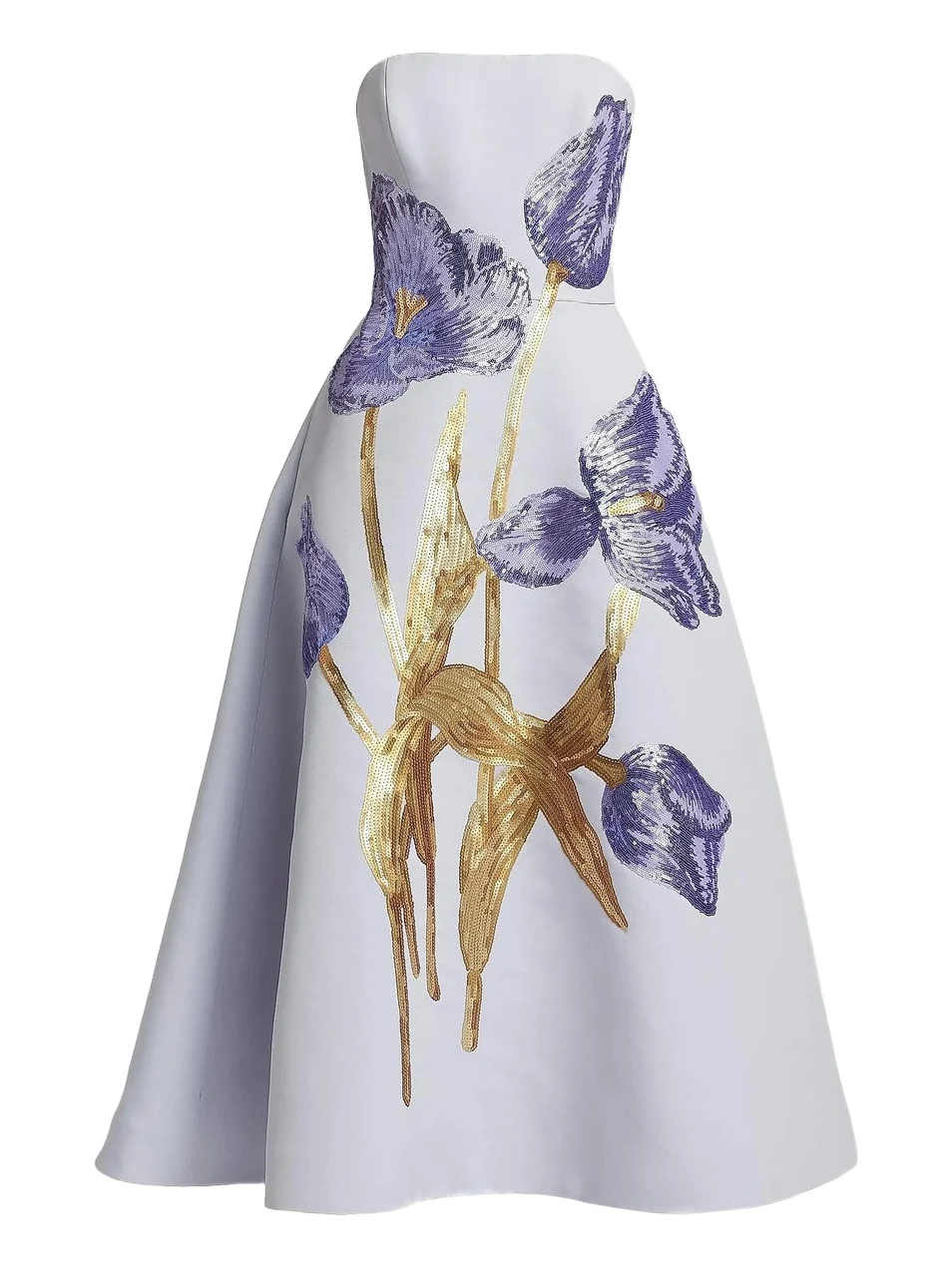 Women's Sequin Floral Strapless Cocktail Dress