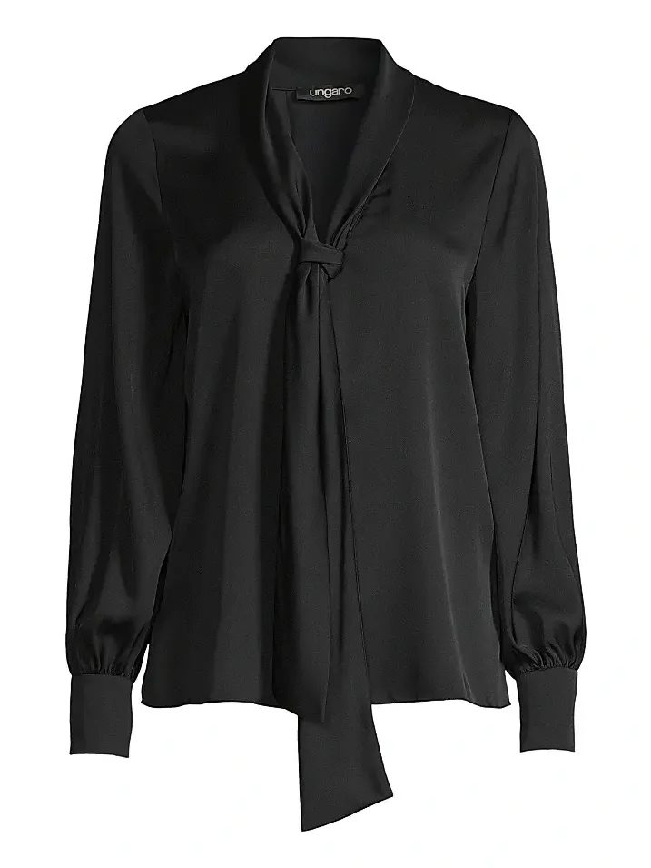 Women's Ella Silk-Blend Tie-Neck Blouse Women's Ella Silk-Blend Tie-Neck Blouse