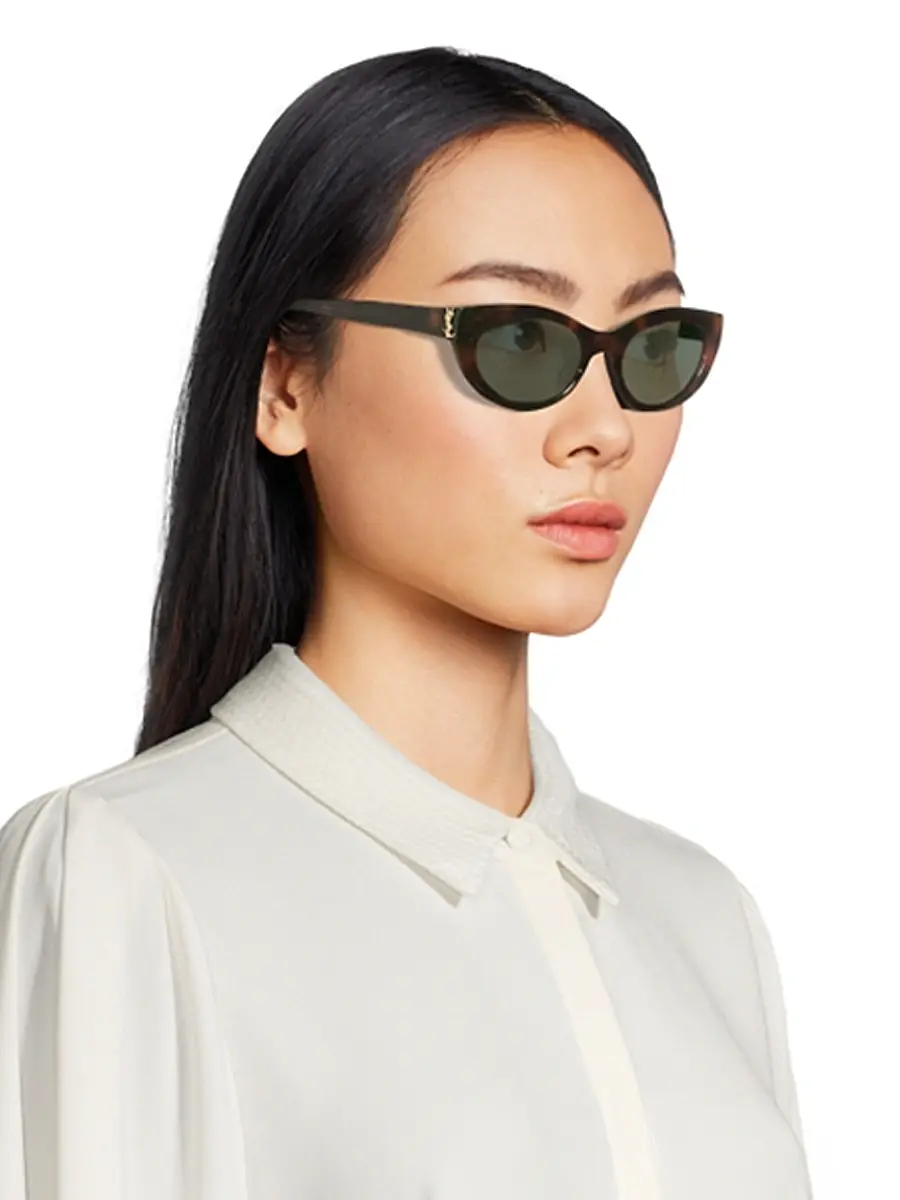 Saint Laurent Women's Monogram Hinge Acetate 54MM Cat-Eye Sunglasses | Thumbnail 3 Saint Laurent Women's Monogram Hinge Acetate 54MM Cat-Eye Sunglasses | Thumbnail 3