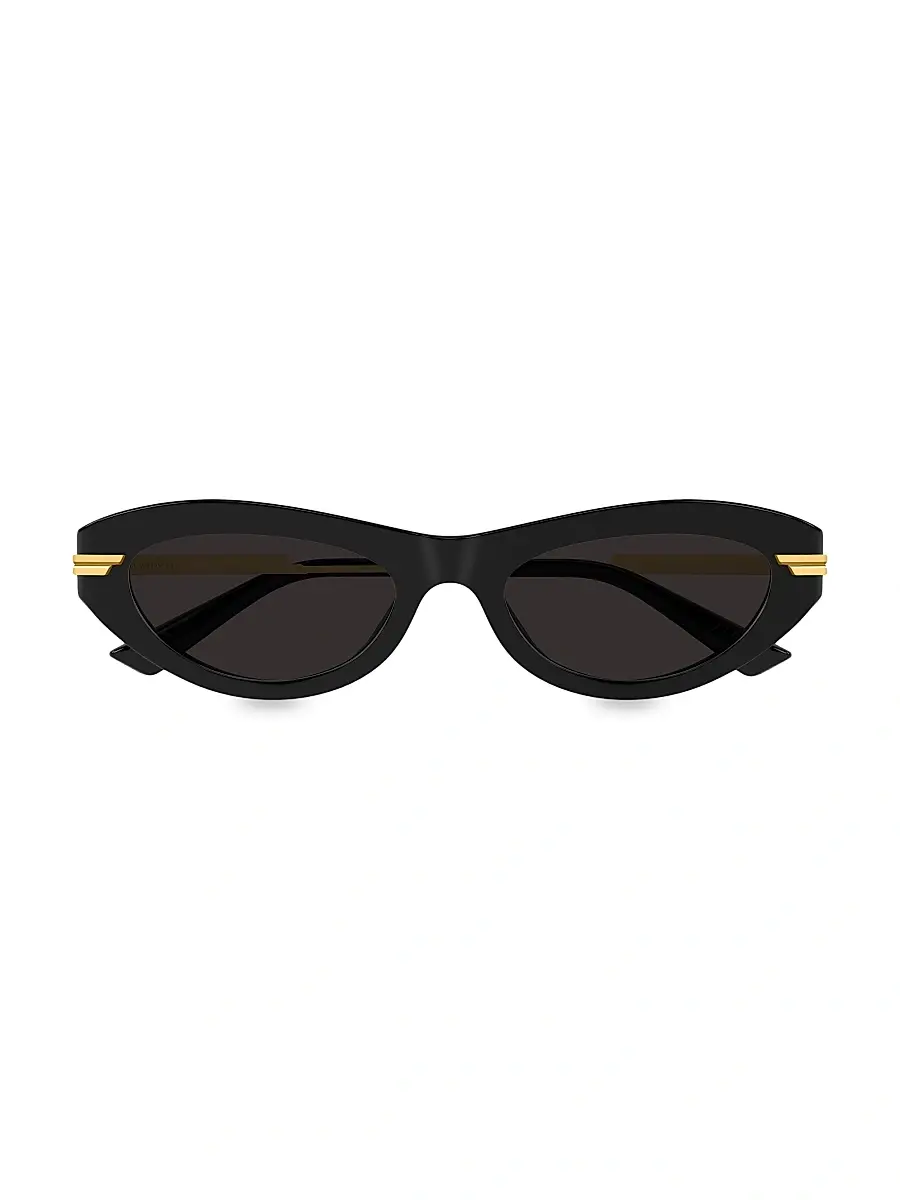 Bottega Veneta Women's Combi 53MM Oval Sunglasses - Gold Black | Thumbnail 3 Bottega Veneta Women's Combi 53MM Oval Sunglasses - Gold Black | Thumbnail 3
