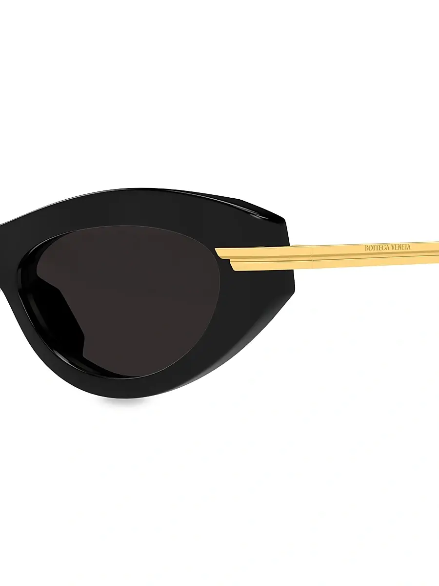 Bottega Veneta Women's Combi 53MM Oval Sunglasses - Gold Black | Thumbnail 4 Bottega Veneta Women's Combi 53MM Oval Sunglasses - Gold Black | Thumbnail 4