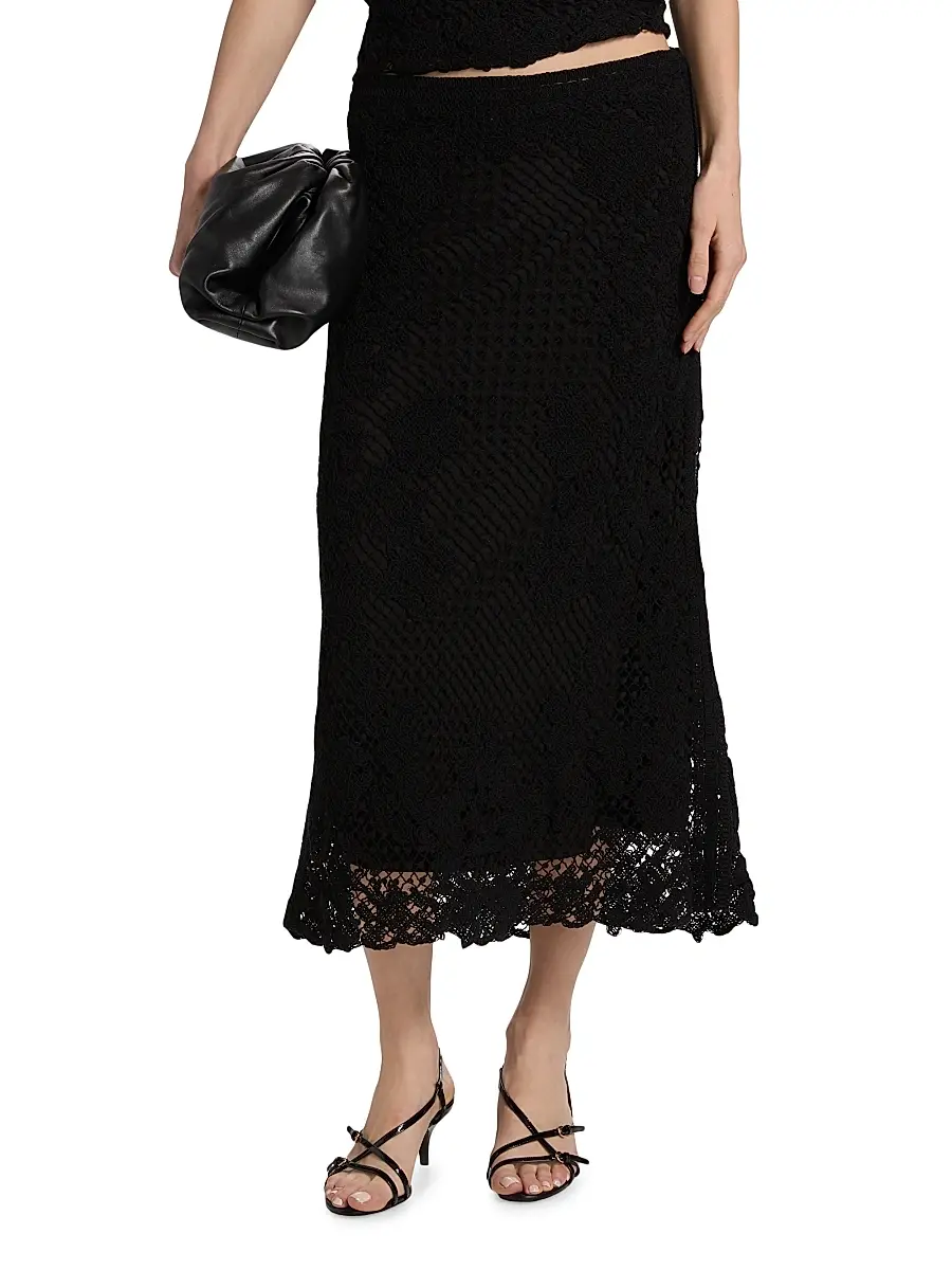 Kobi Halperin Women's Lainey Crochet Midi-Skirt | Thumbnail 3