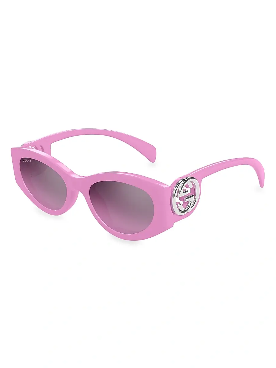 Gucci Women's Chaise Longue 54MM Cat-Eye Sunglasses - Pink Pink | Image 1 Gucci Women's Chaise Longue 54MM Cat-Eye Sunglasses - Pink Pink | Image 1
