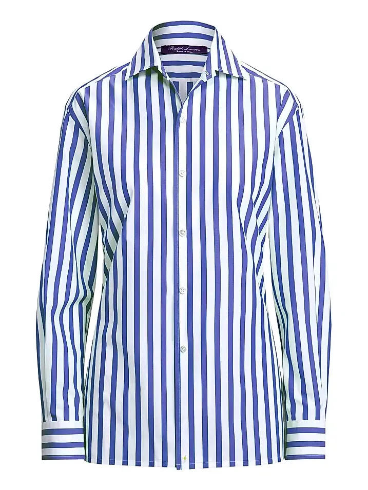 Women's Capri Striped Button-Up Shirt Women's Capri Striped Button-Up Shirt